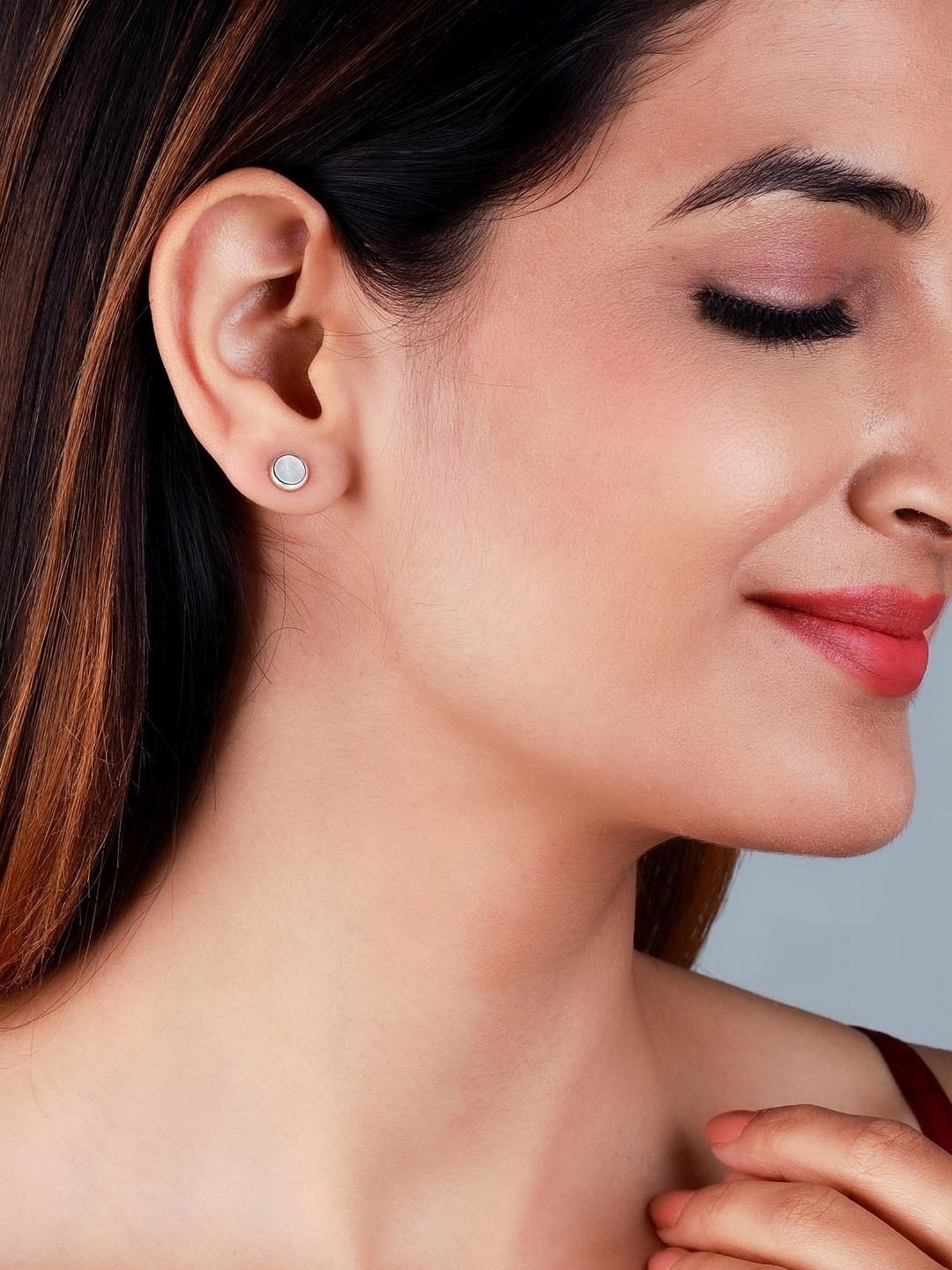 GIVA 92.5 Sterling Silver Full Moon Earrings for Women