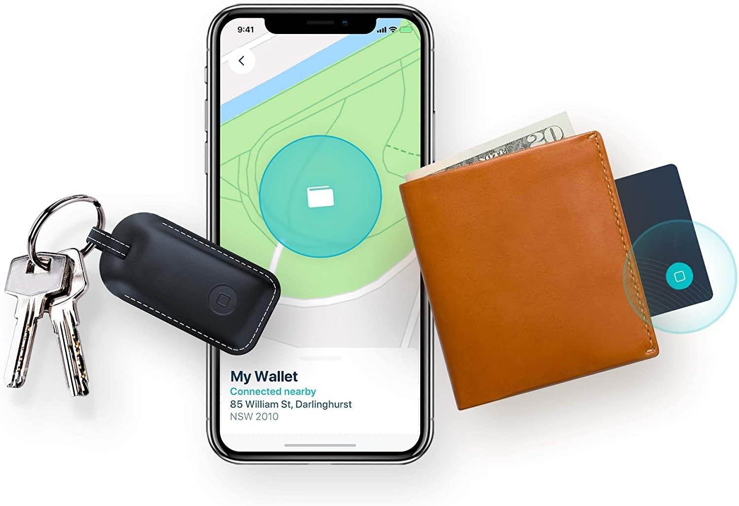 Safedome Classic Combo Pack, 1x Classic Bluetooth Item Tracker Card, 1x Smart Key Locator Fob, Item Finder with GPS-Like Bluetooth Tracking for Lost Keys, Backpack, Phone, Wallet, Free Companion App