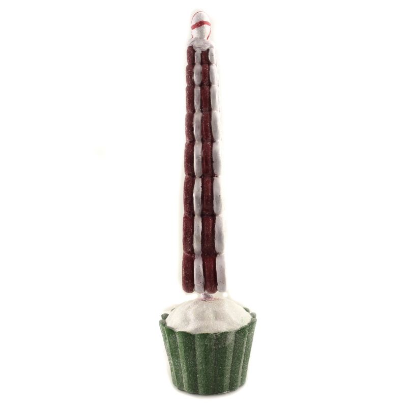 Christmas 13.25" Red & White Ribbon Candy Tree Decor Centerpiece Sugar Sweet  -  Decorative Figurines