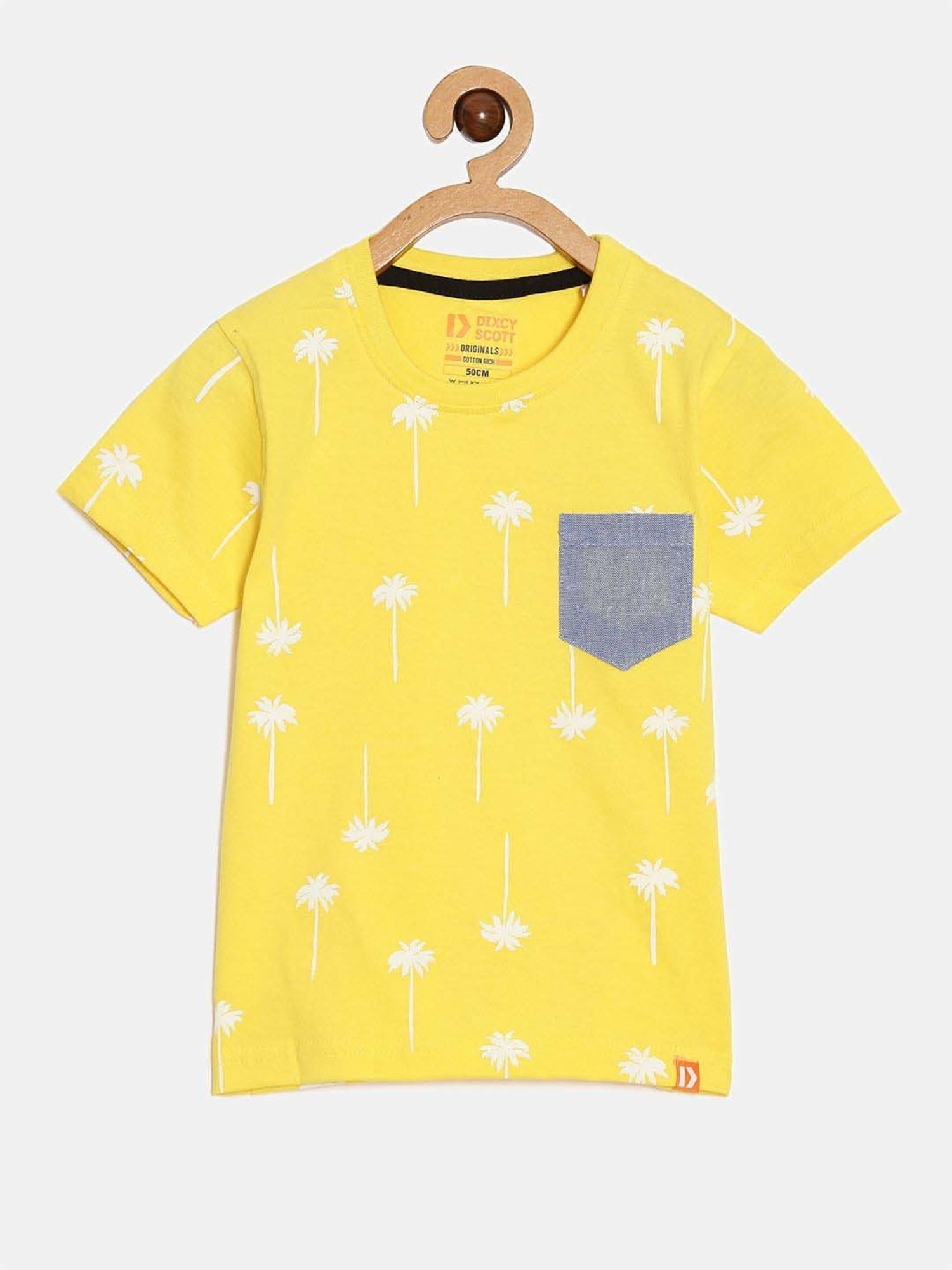 Dixcy Scott Originals Kids Yellow & White Cotton Printed T-Shirt
