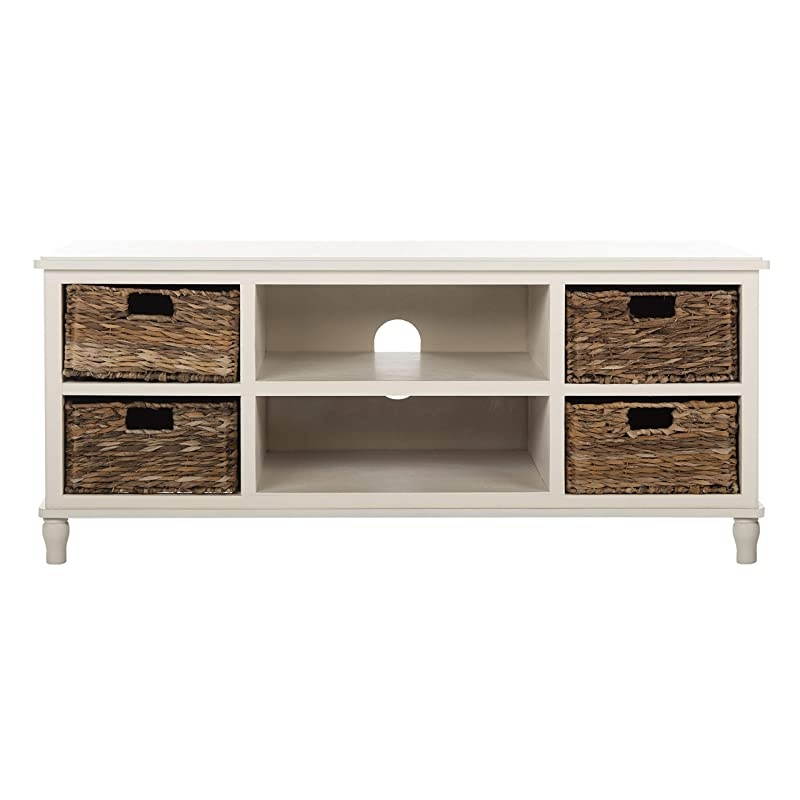 Home Collection Rooney Entertainment TV Unit, Vintage White
