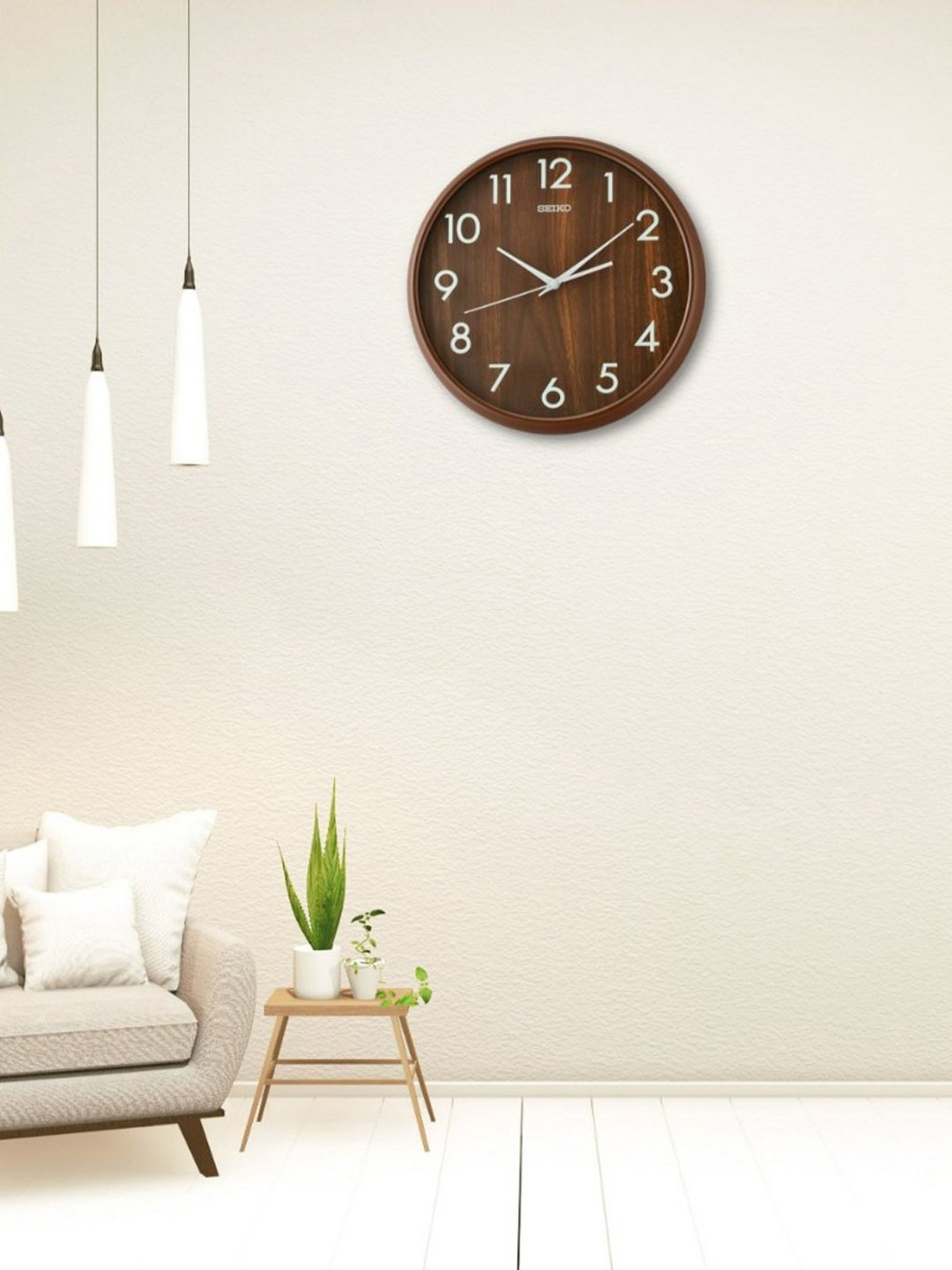 SEIKO classic black plastic wall clock with sweep movement