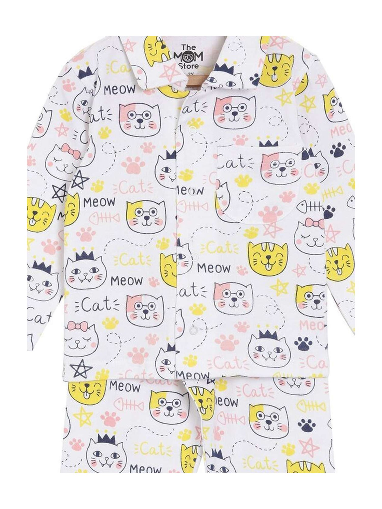 The Mom Store Boys Multicolor Cotton Printed Full Sleeves Shirt Set