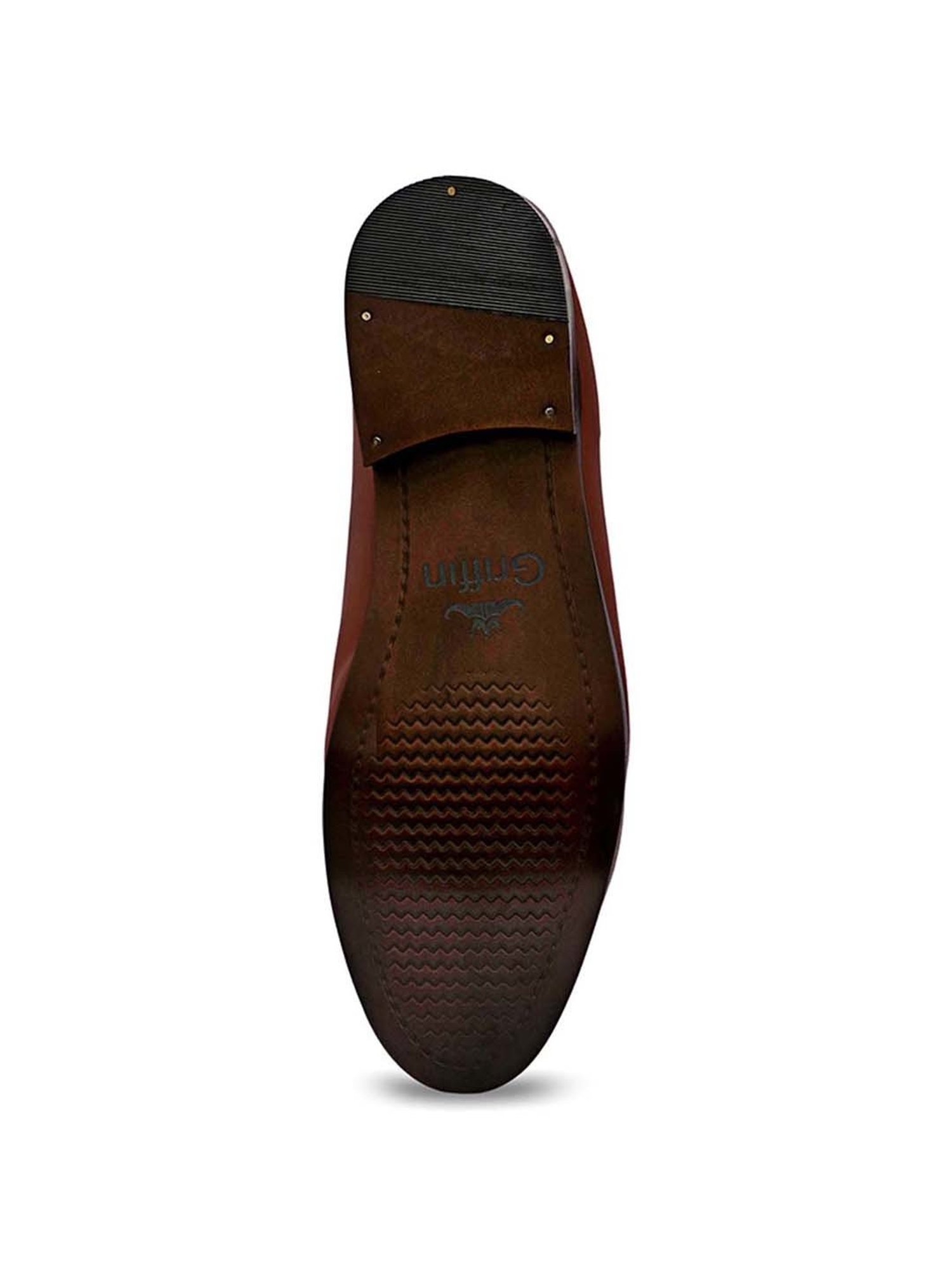 Griffin Men's Tan Brogue Slip-Ons