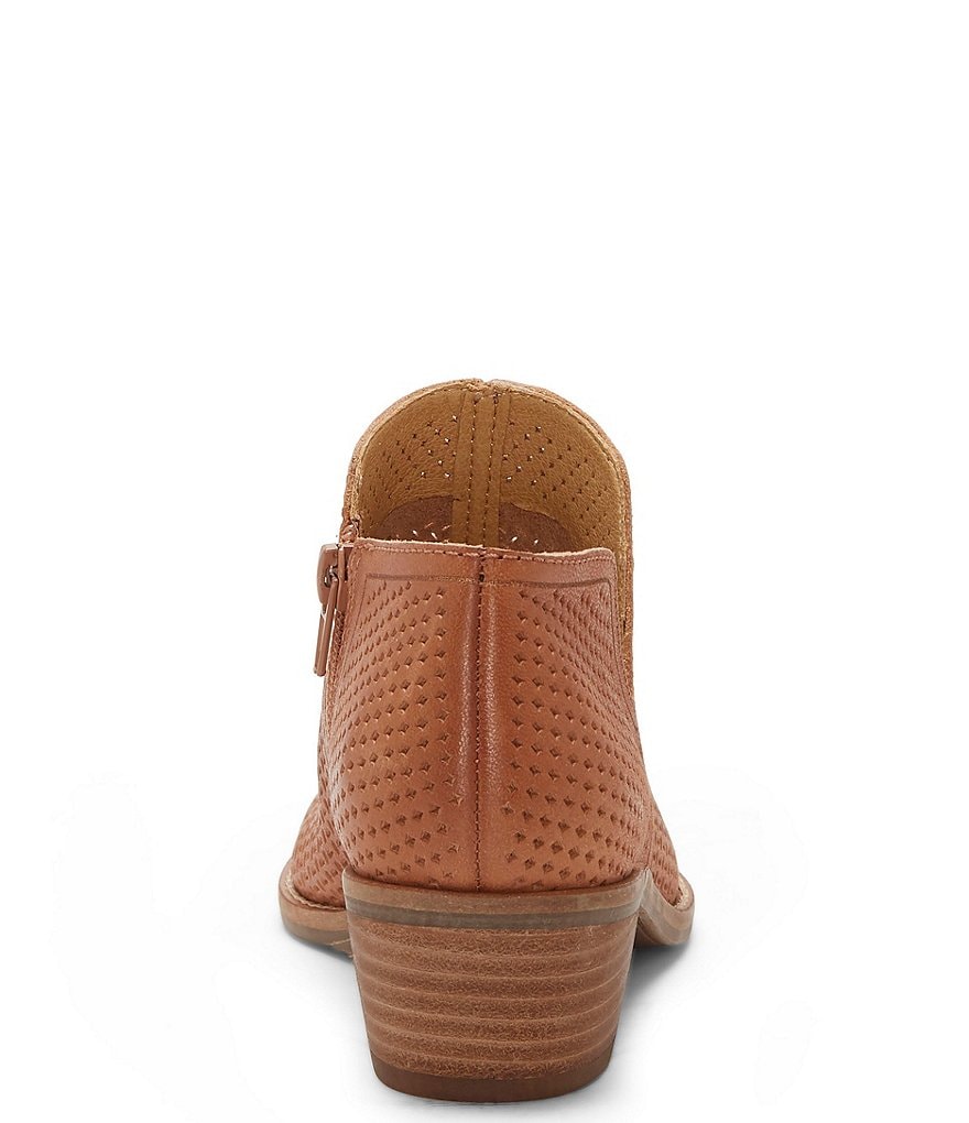 Lucky Brand Feyan Perforated Leather Block Heel Booties
