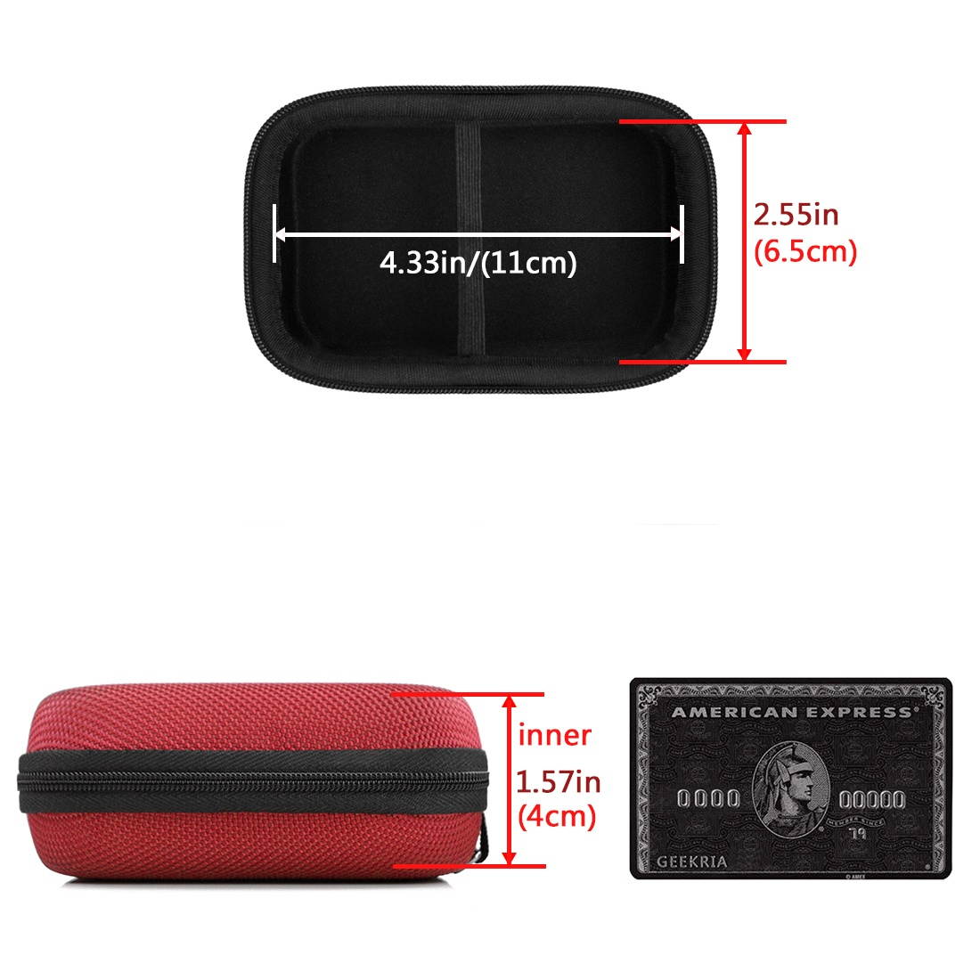 Geekria Headphone Amplifier Player UltraShell Case for Fiio M6, M7, M3K, E10K, Q1 Mark II, K3, A3, S.M.S.L IQ, Sap-11, Shanling M1, M2S, M2, Protective Carrying Bag with Room for Parts (Red)