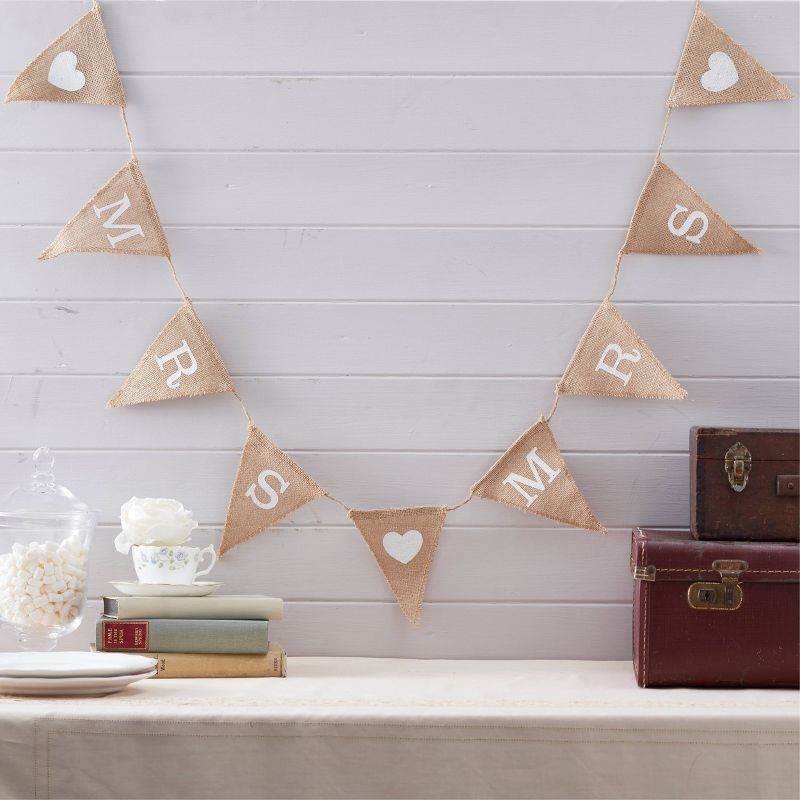 Mrs & Mrs Hessian Wedding Bunting