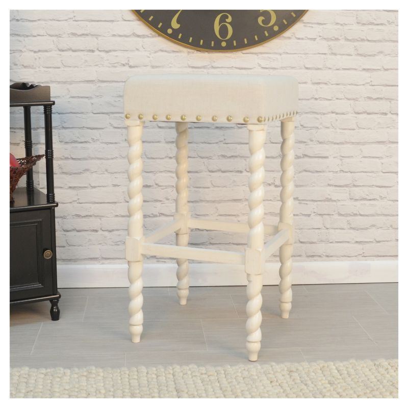 30" Cadmus Barstool Vintage White/Cream - Carolina Chair and Table