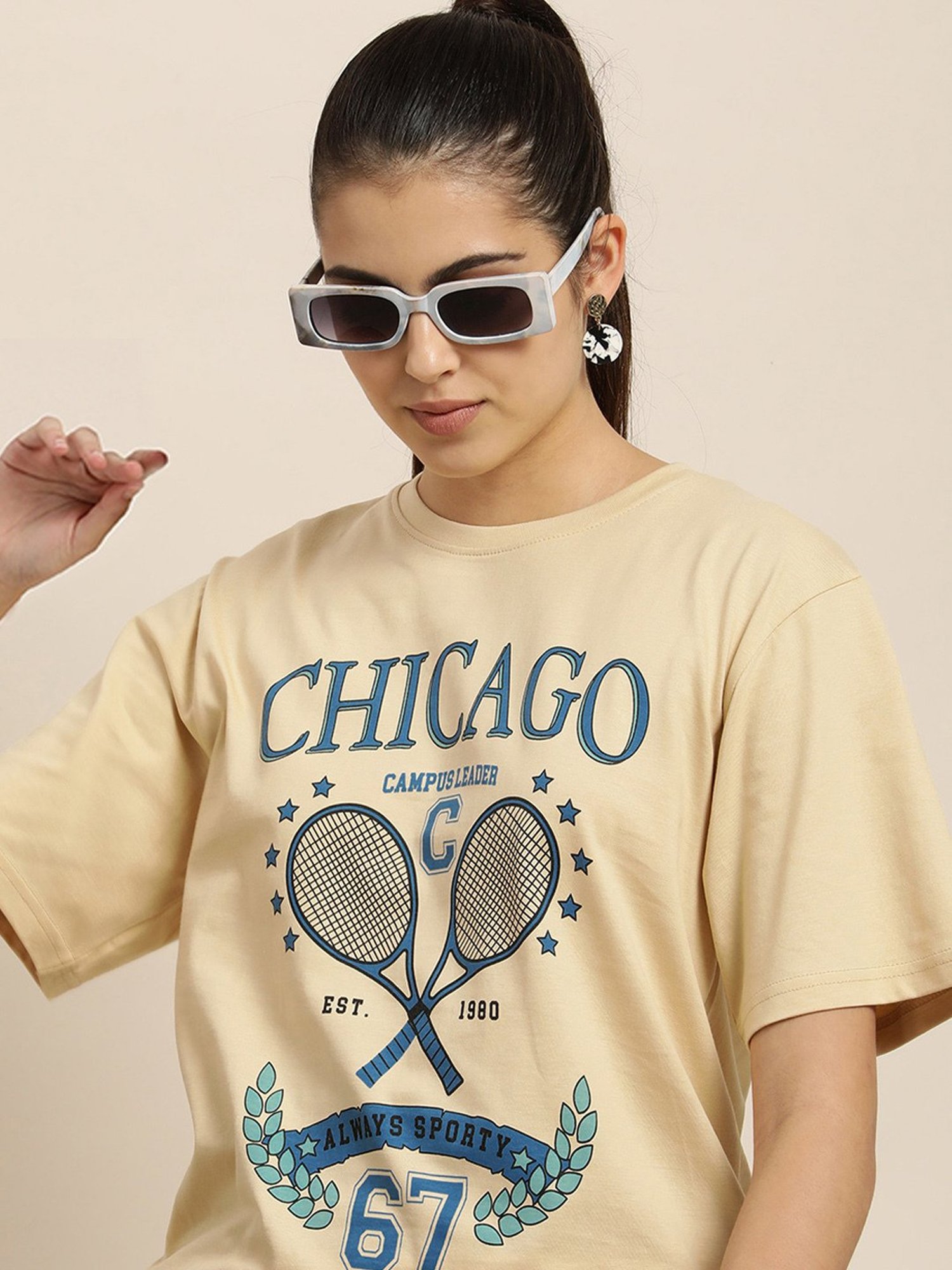 Dillinger Beige Cotton Graphic Print T-Shirt