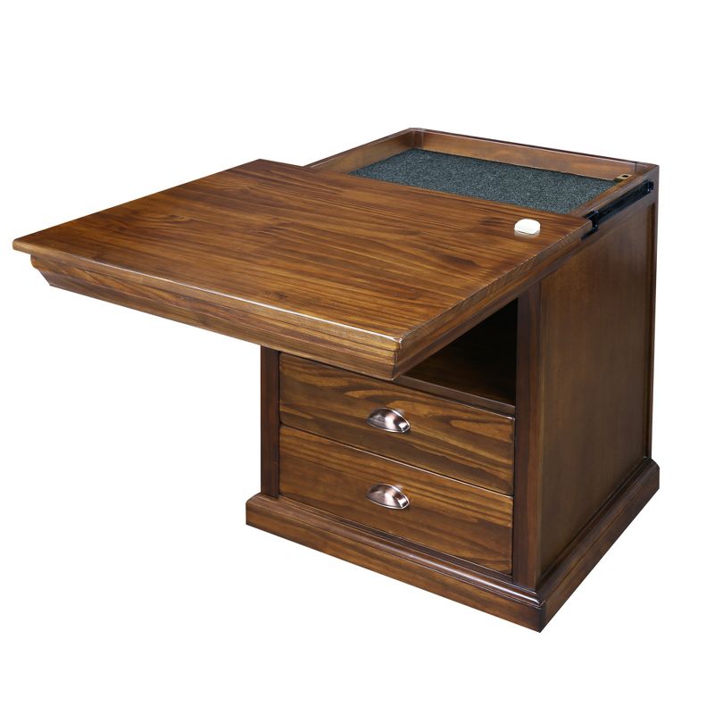 Lincoln Nightstand with Concealed Compartment Mocha Brown - Flora Home