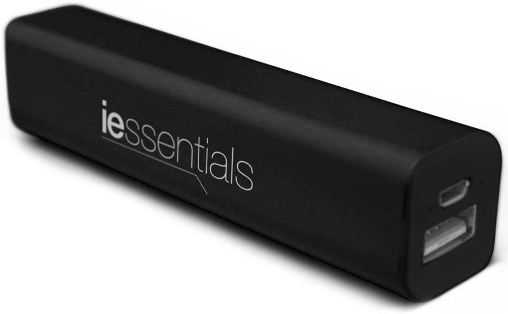 iEssentials IE-PB-BK 2600 mAh Battery Bank External Battery Pack for Smart Phones & Tablets (Black)