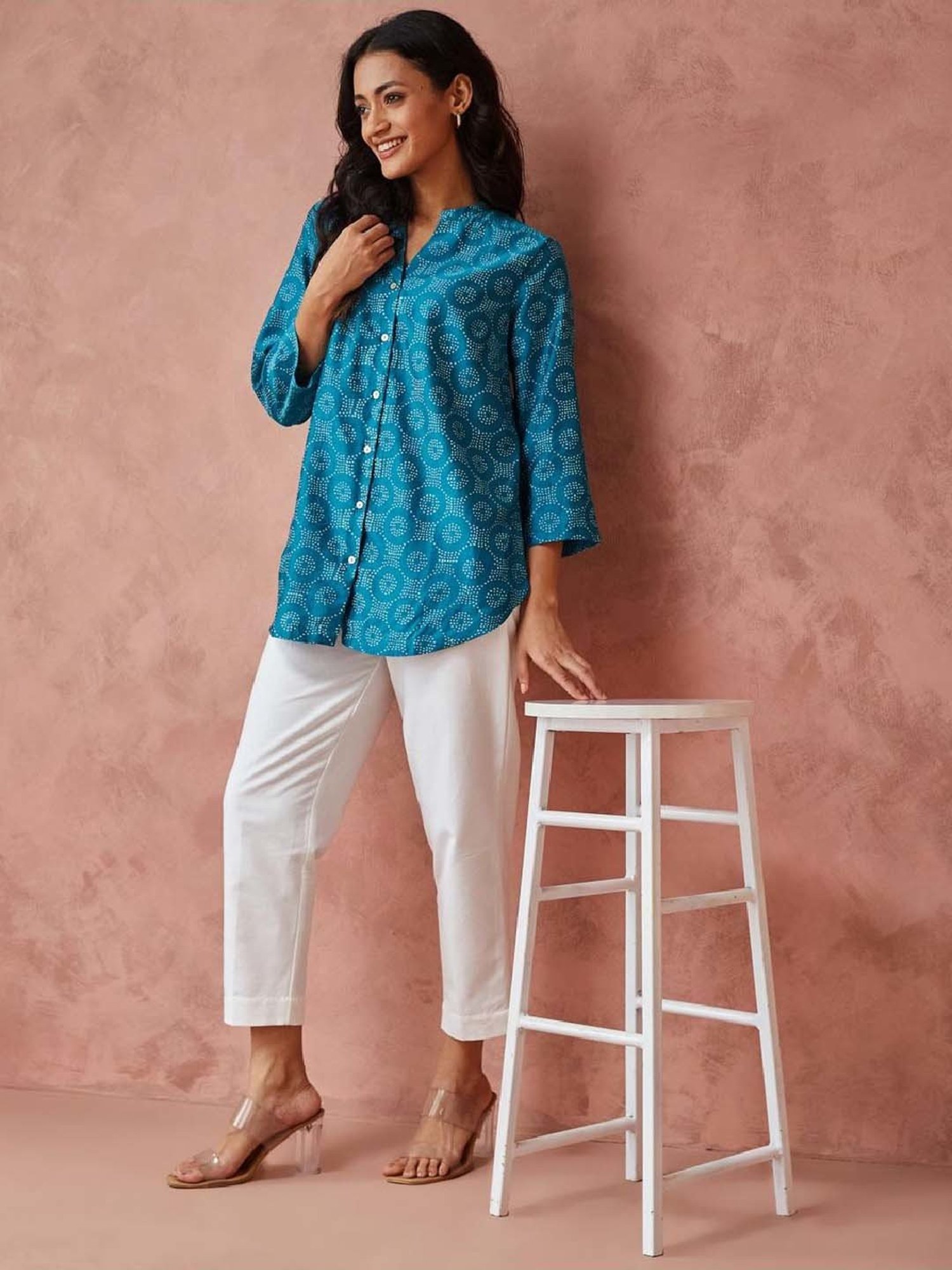 Fabindia Blue Printed Tunic