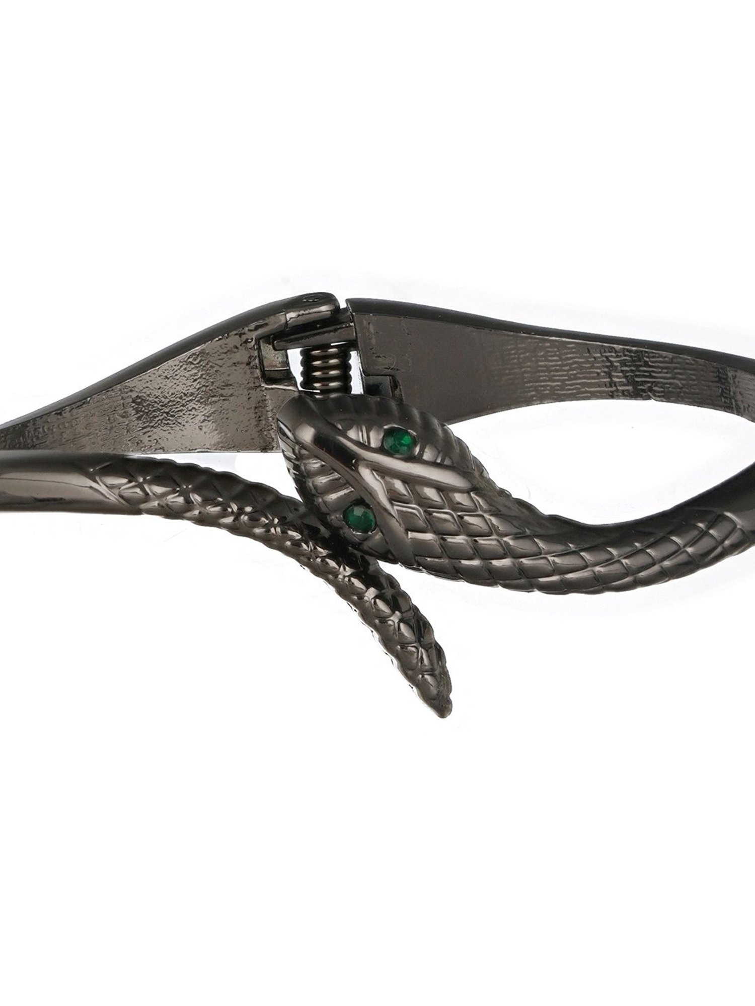 Prita by Priyaasi Blue-Eyed Studded Snake Gunmetal-Plated Bracelet