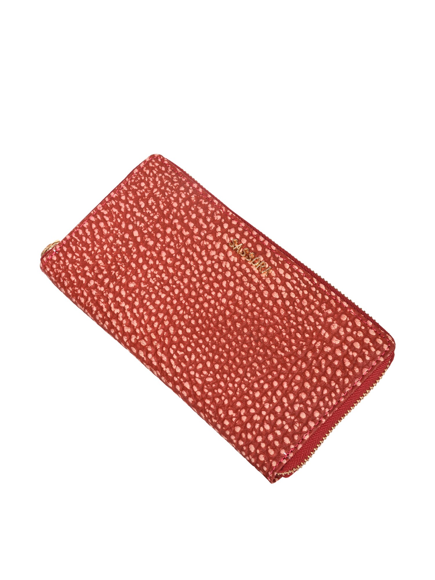 SASSORA Red Printed Rfid Wallet for Women
