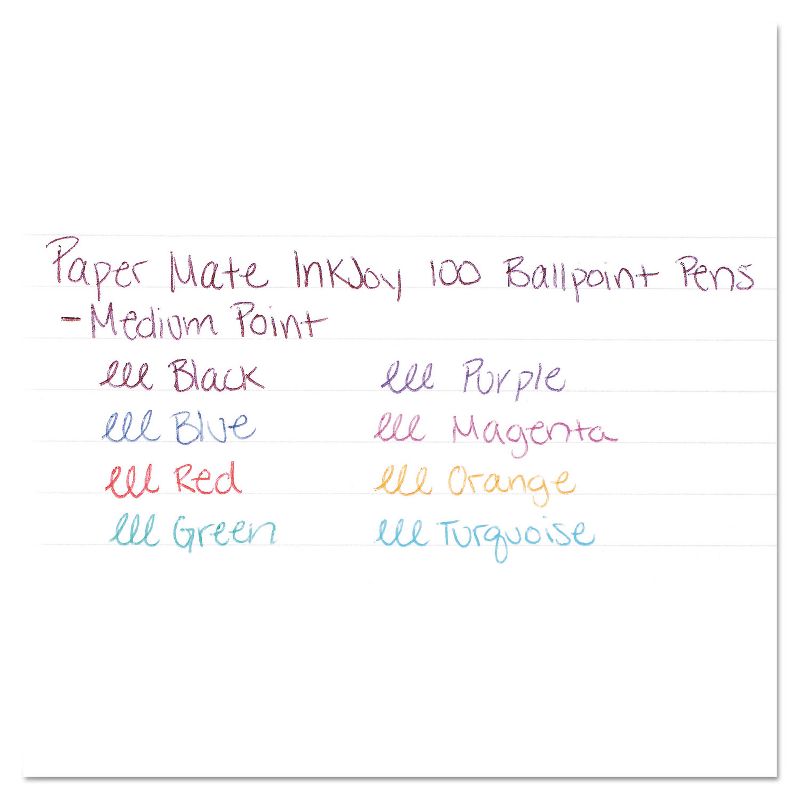 Paper Mate InkJoy 100 RT Retractable Ballpoint Pen 1mm Assorted 8/Pack 1945935