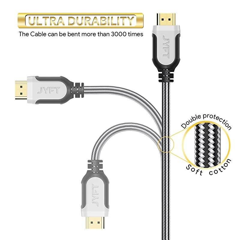 HDMI Cable 6ft HDMI 20 4K 60fps High Speed with Ethernet 18Gbps Audio Return Video 4K 2016P HD 1080P 3D Blueray Support Apple TV Xbox PS3 PS4 HDTV 1Pack