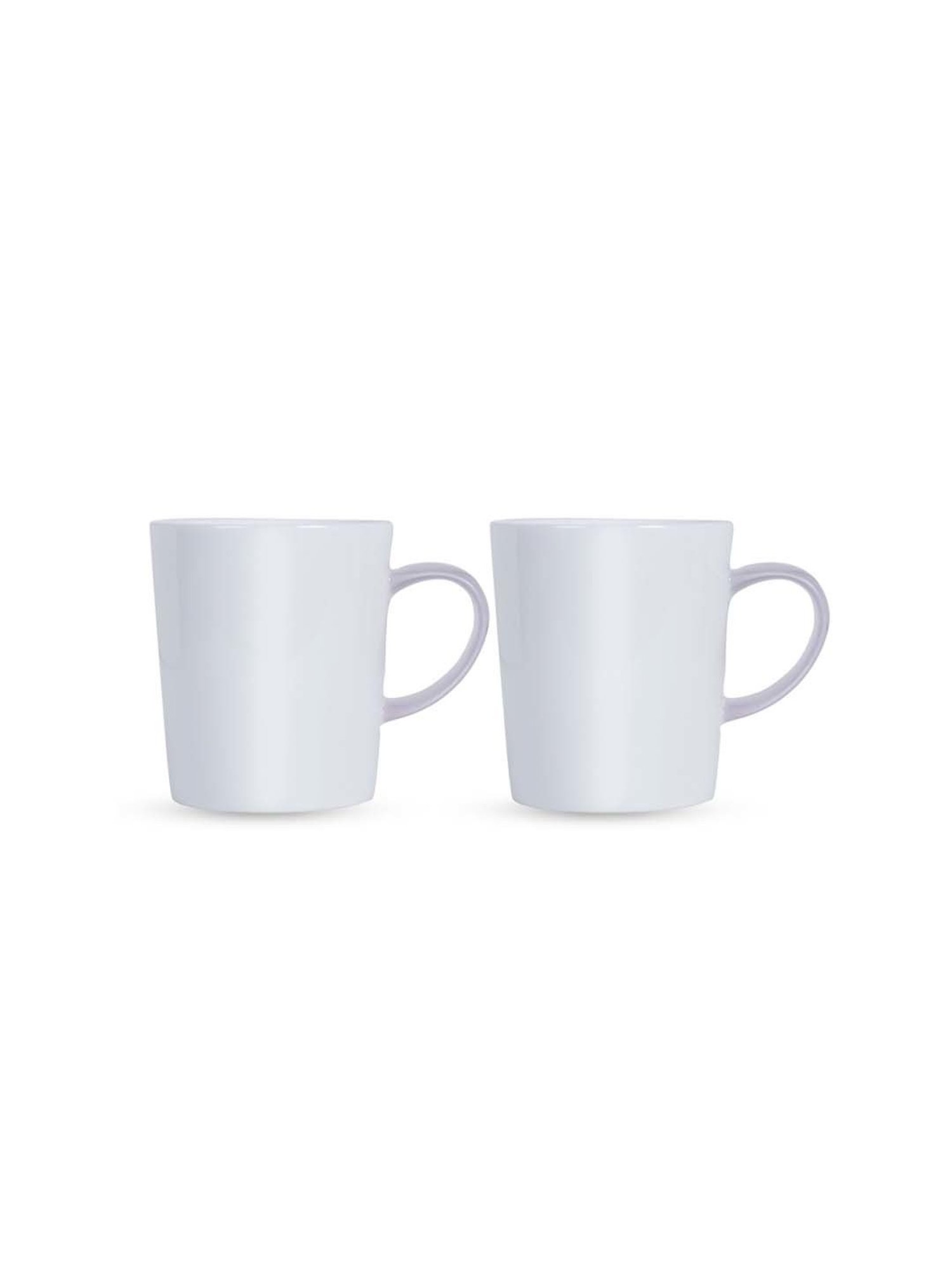 MONNO Snap White & Lilac Bone China Mug (266 ml) -Set of 2
