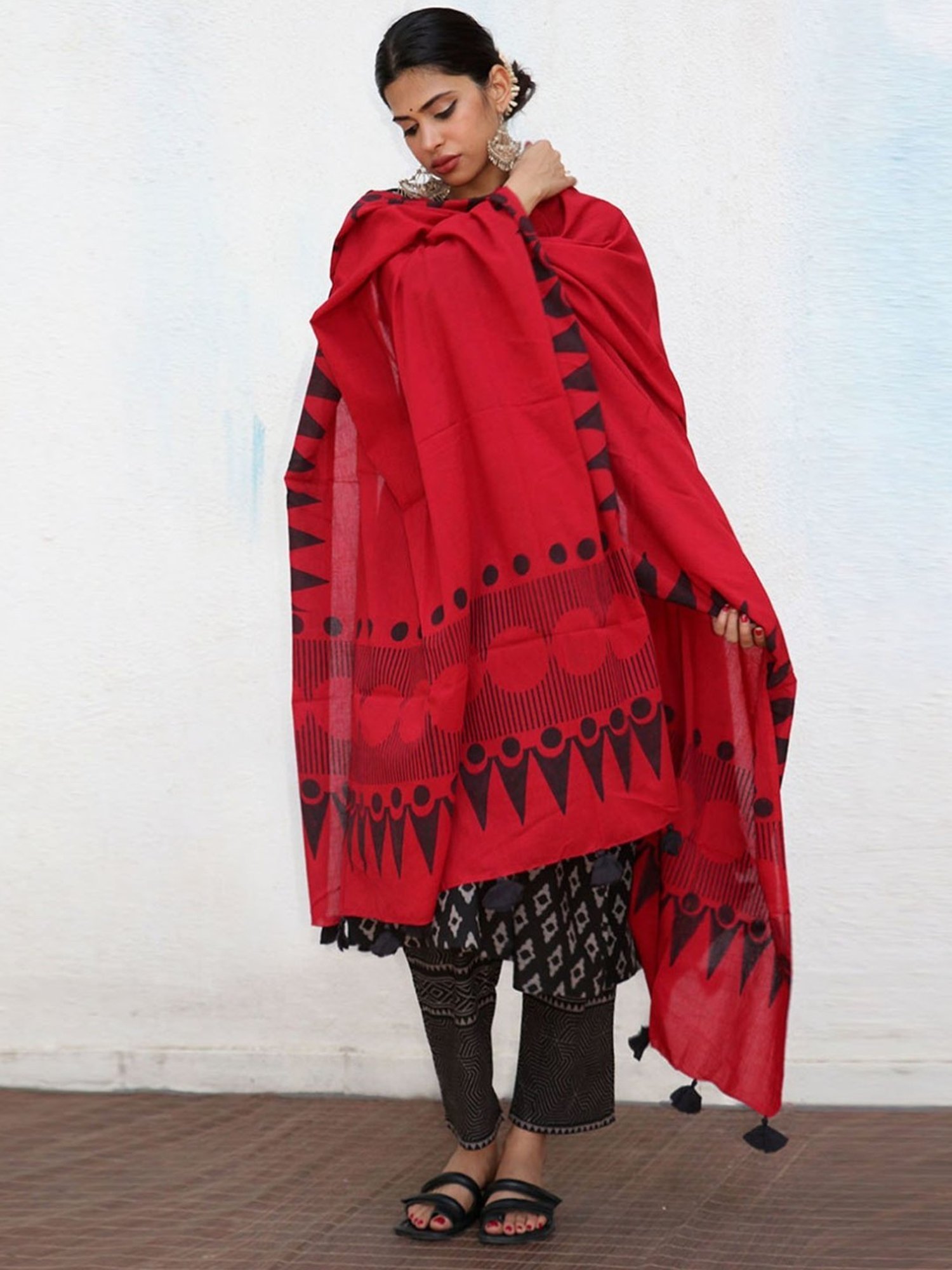Chidiyaa No Made Marley Blockprinted Cotton Dupatta