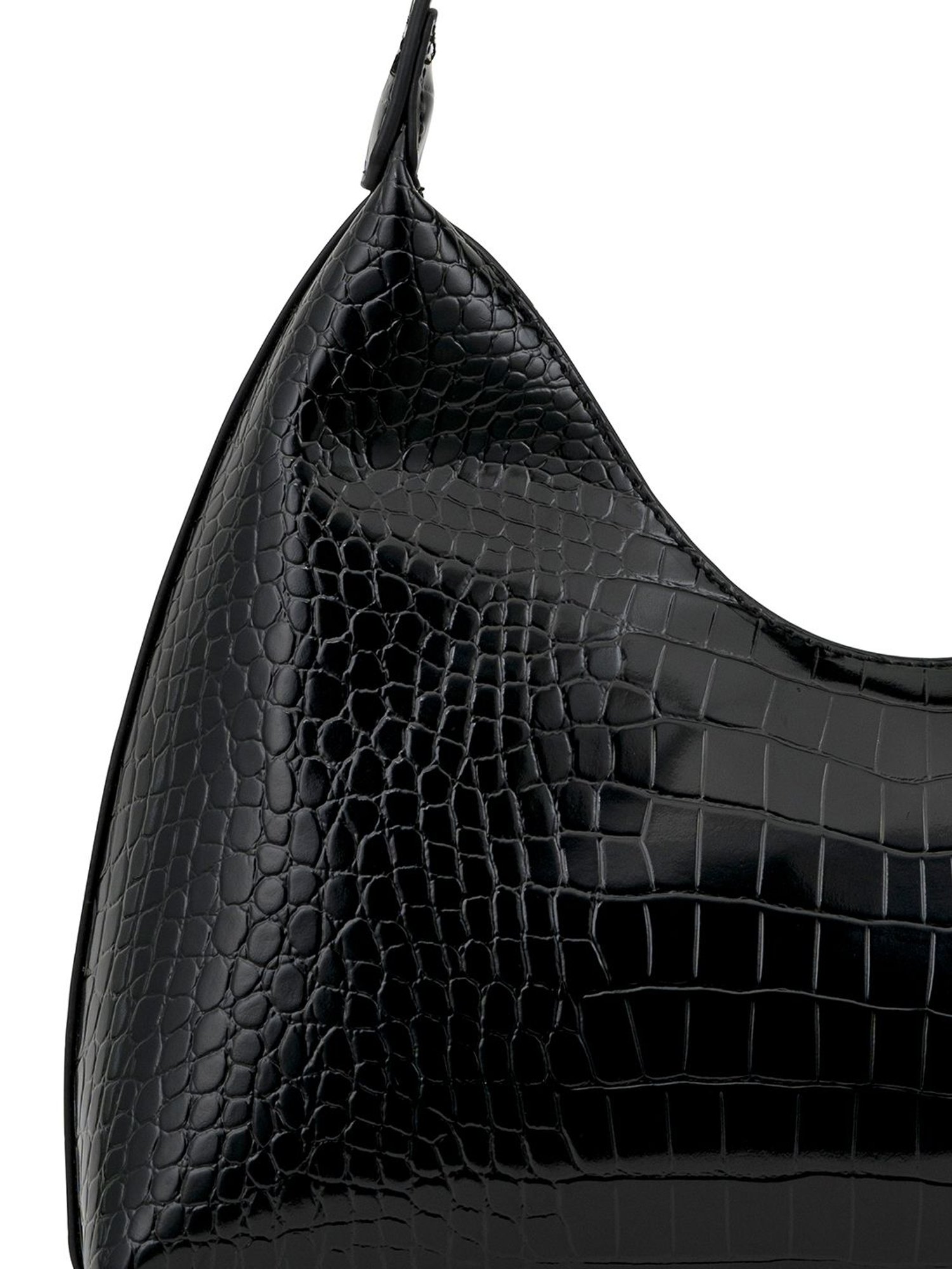 Miraggio Black Textured Medium Shoulder Handbag