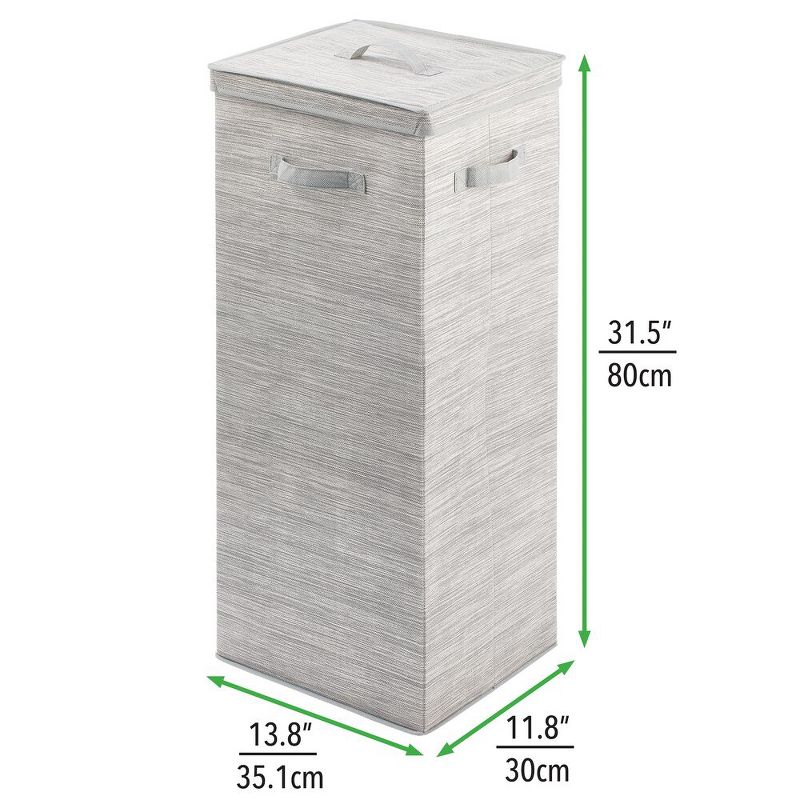 mDesign Soft Fabric Stripe Wrapping Paper Storage Box with Lid - Taupe/Tan