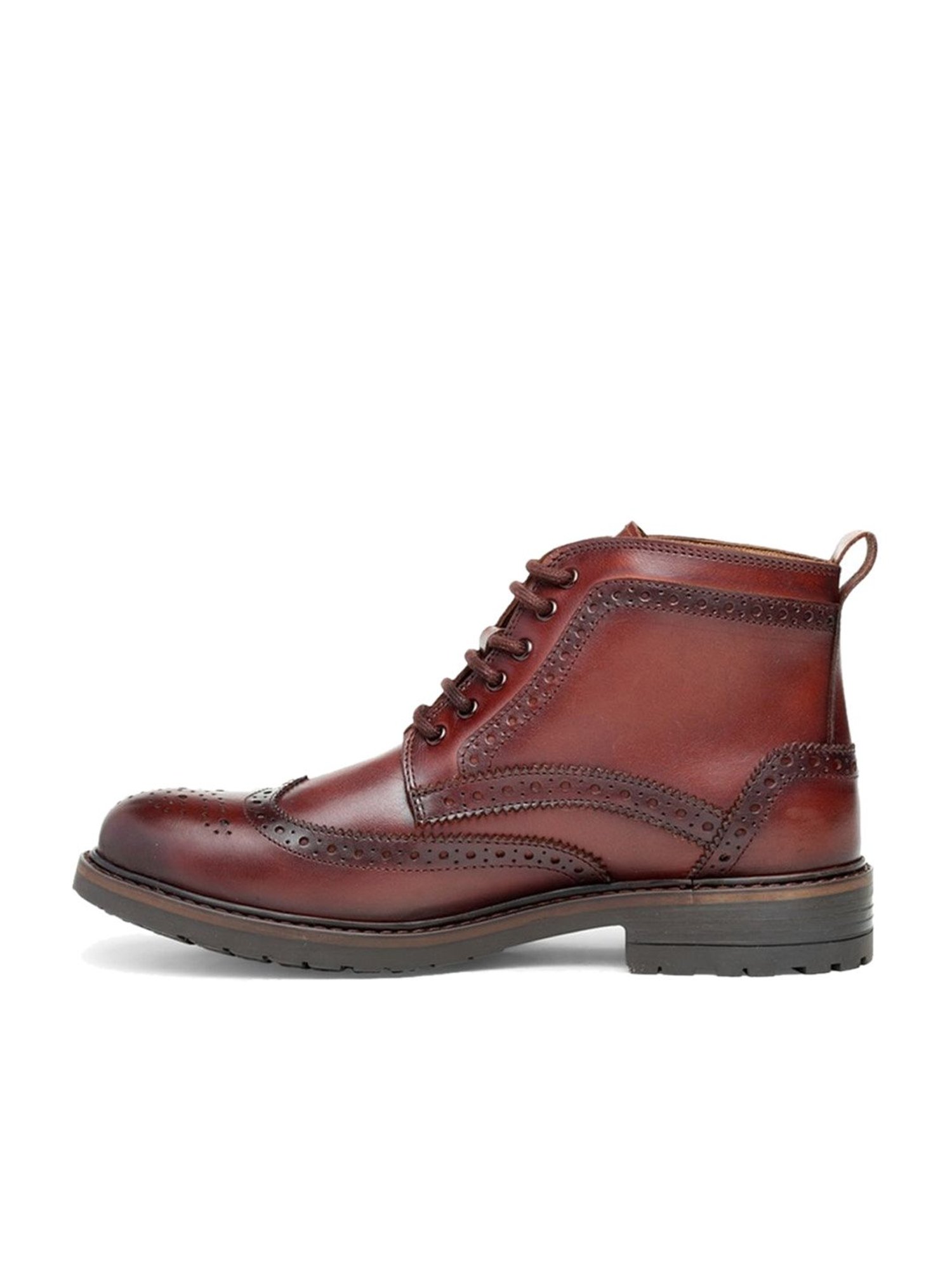 Teakwood Leathers Men's Wine Brogue Boots