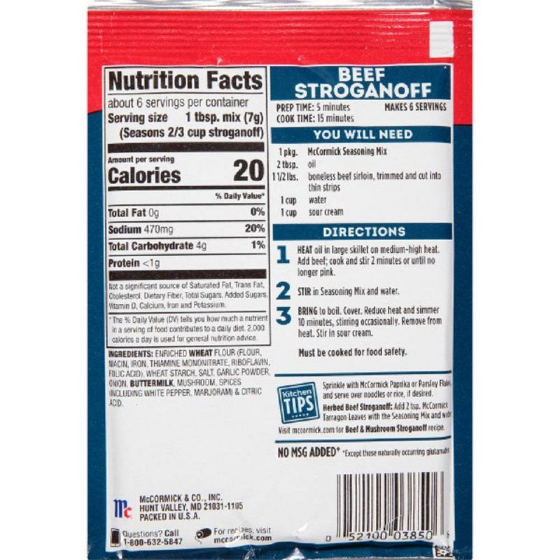 McCormick Beef Stroganoff Sauce Mix - 1.5oz