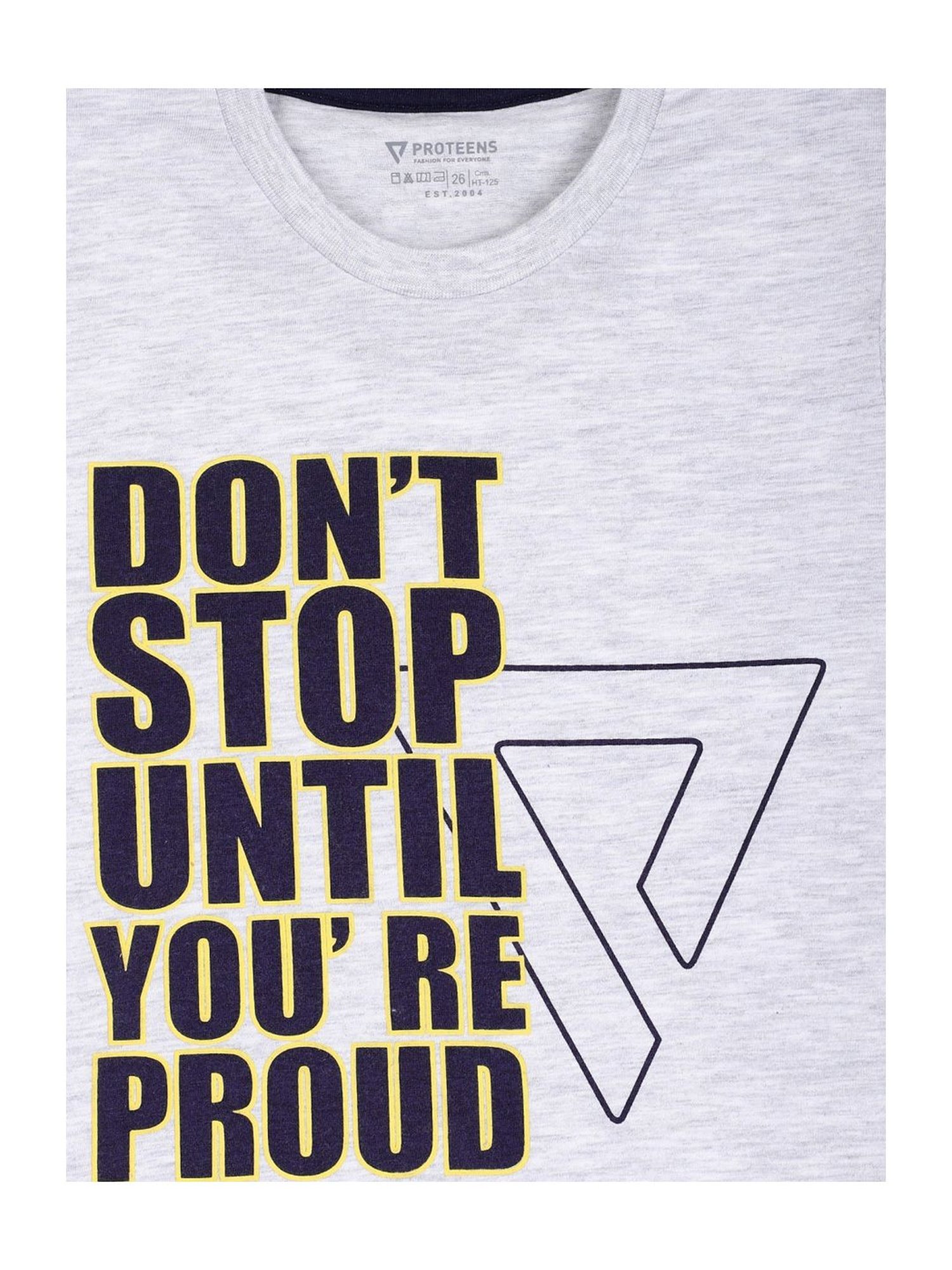 Proteens Kids Grey Cotton Printed T-Shirt