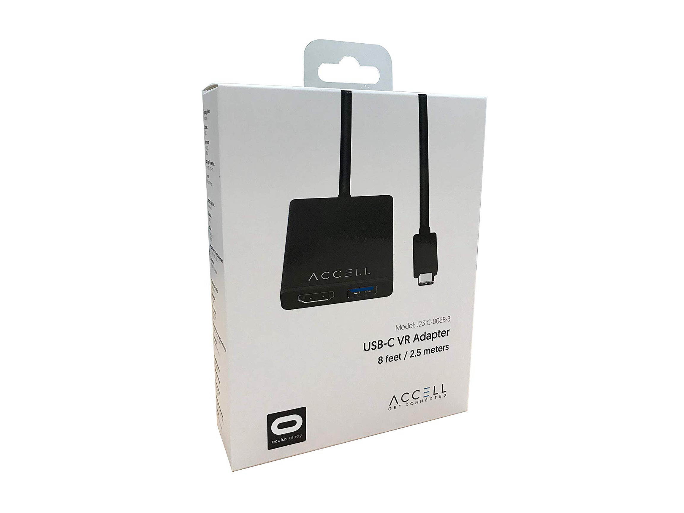 Accell J231C-008B-3 USB-C VR Adapter Oculus Ready USB-C to HDMI & USB-A 8 ft.