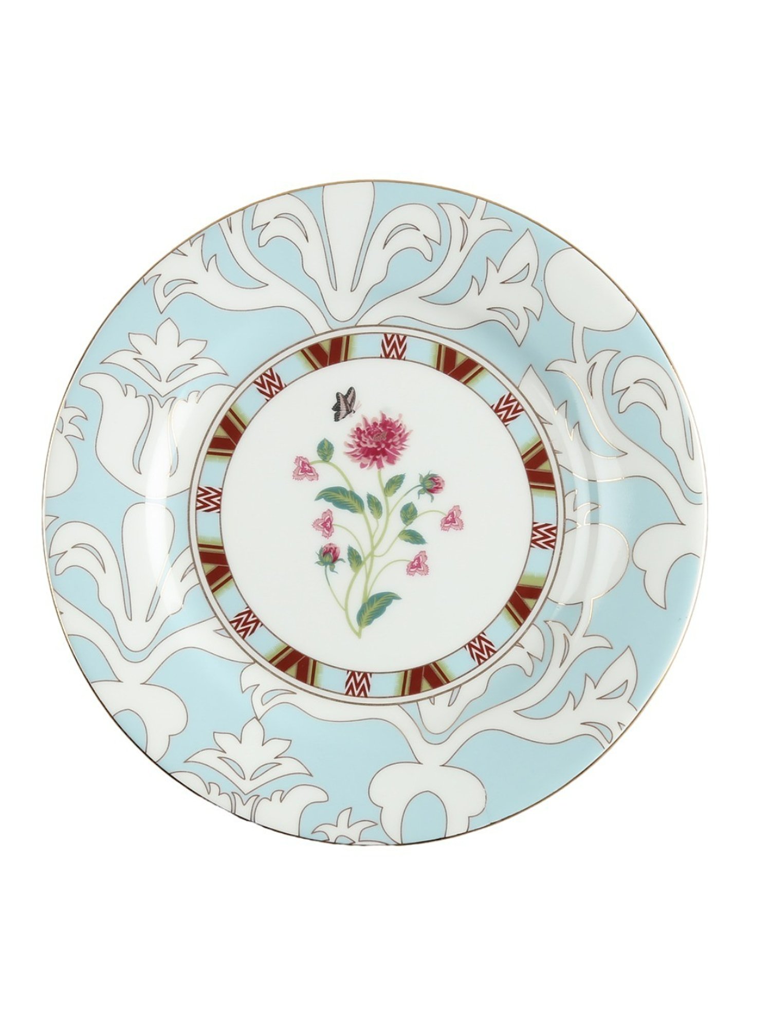 India Circus Floral Pink Bone China Dinner Set - Set Of 20