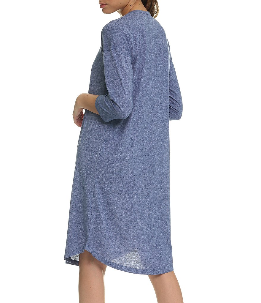 Papinelle Unwind Marled Henley 3/4 Sleeve Sleepshirt