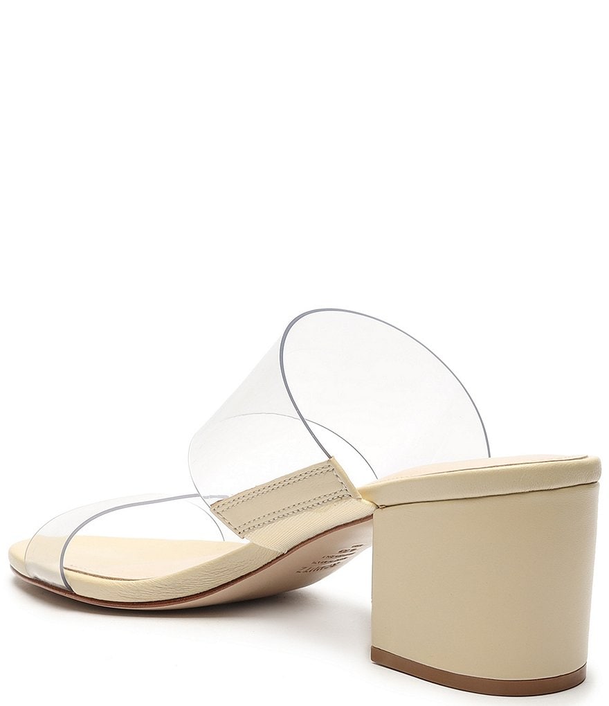 Schutz Victorie Clear Vinyl Block Heel Slides