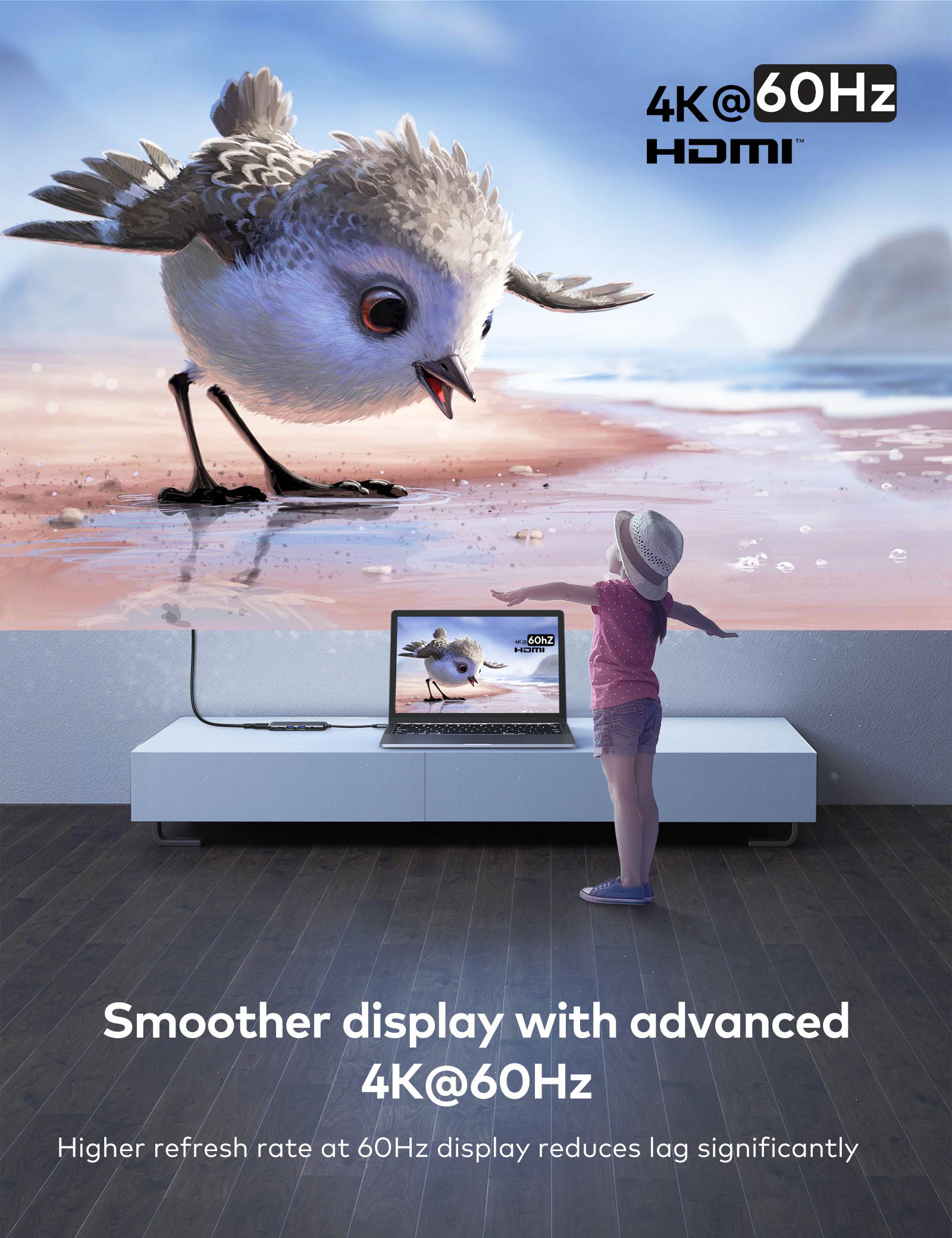 VAVA USB-C Hub, 8-in-1 USB-C Adaptor, with 4K 60Hz HDMI, USB-C and 2 USB-A 5Gbps Data Ports, 100W Power Delivery, SD/TF Card Slots, Headphone Jack for MacBook Pro/ iPad Pro/ Type-C Laptops/ Windows/ m