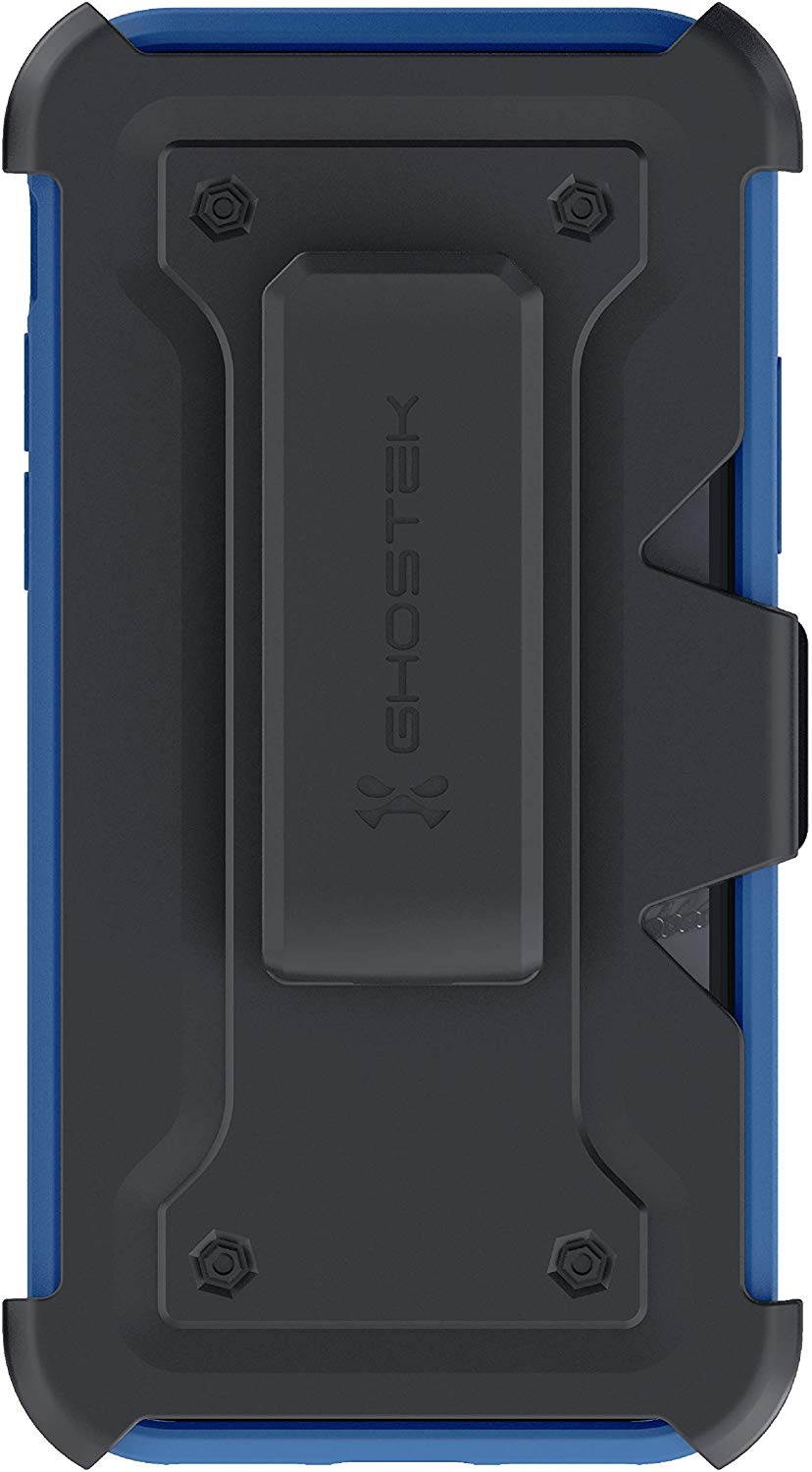 Ghostek Iron Armor Belt Clip iPhone 11 Holster Case with Kickstand and Card Holder Slot Slim Shockproof Design Heavy Duty Protection Wireless Charging Compatible 2019 iPhone 11 (6.1 Inch) - (Blue)