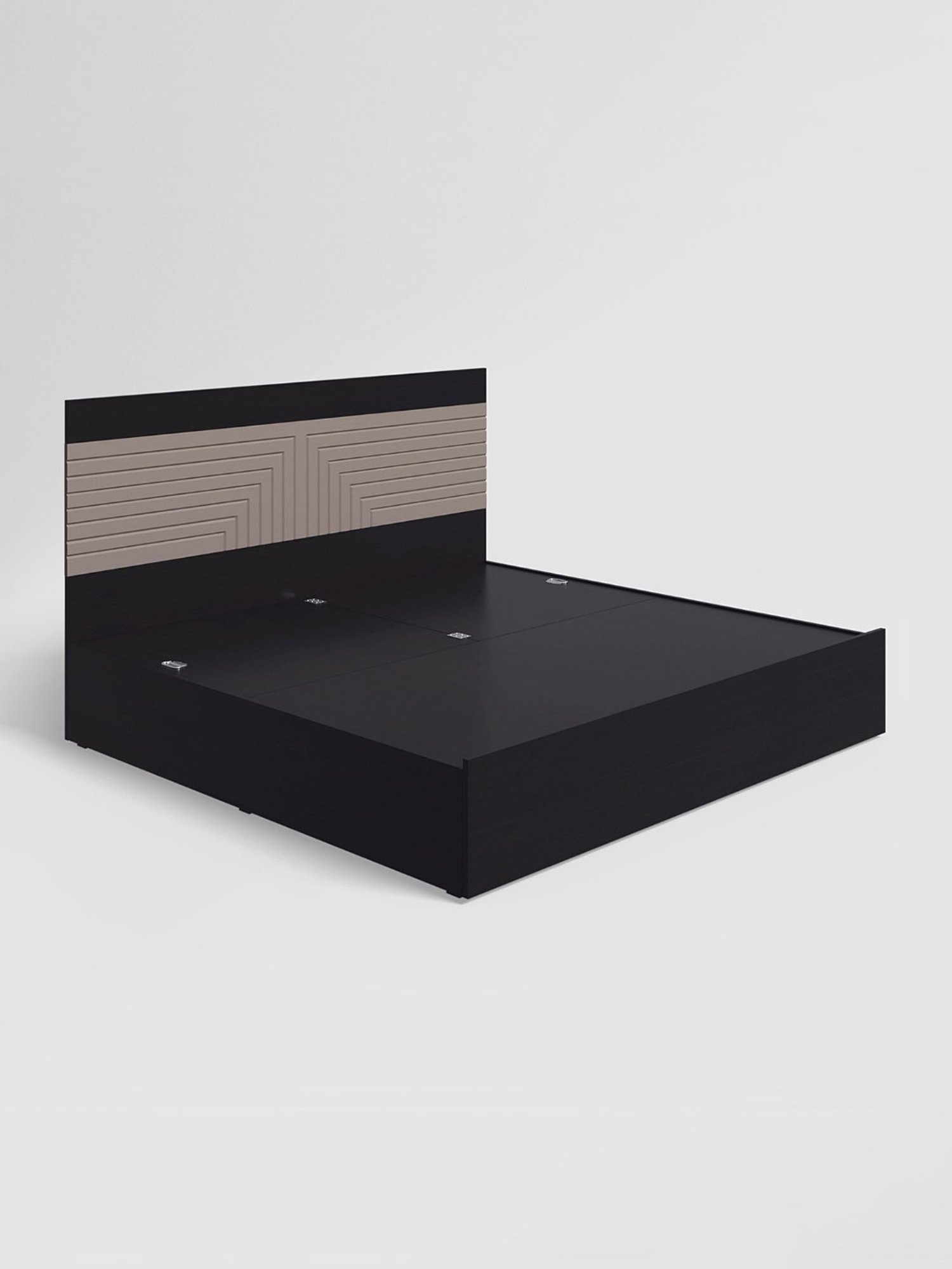 Nilkamal Riva Black Engineered Wood King Size Bed with Storage