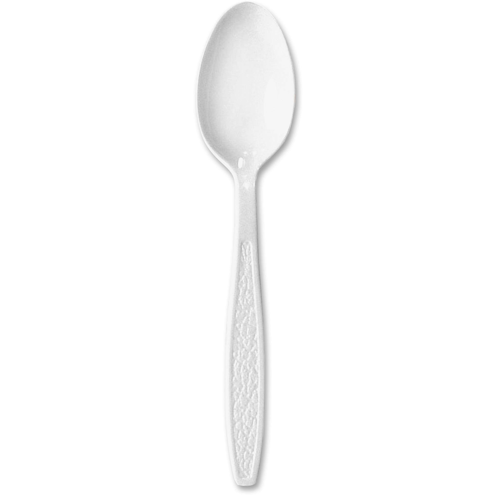 Solo Cup GBX7TW0007 Guildware Plastic Teaspoons, Disposable, White, 1000 / Carton