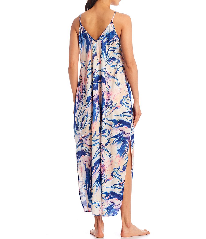 Papinelle Dot Print Modal Pleat Front Nightgown