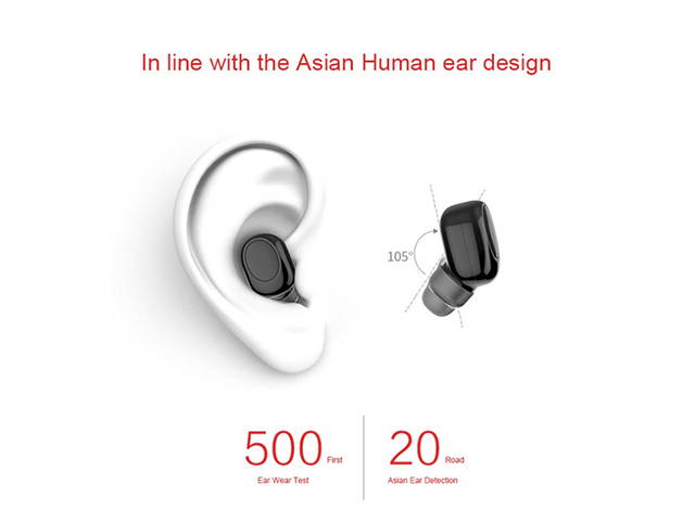 AutofeelSunriseoffice Mini Bluetooth Earphone Headset Wireless Headphone With Mic 3D Bass Stereo Hidden Invisible Earpiece Sport Earbuds For Phone iPhone Xiaomi Huawei Samsung