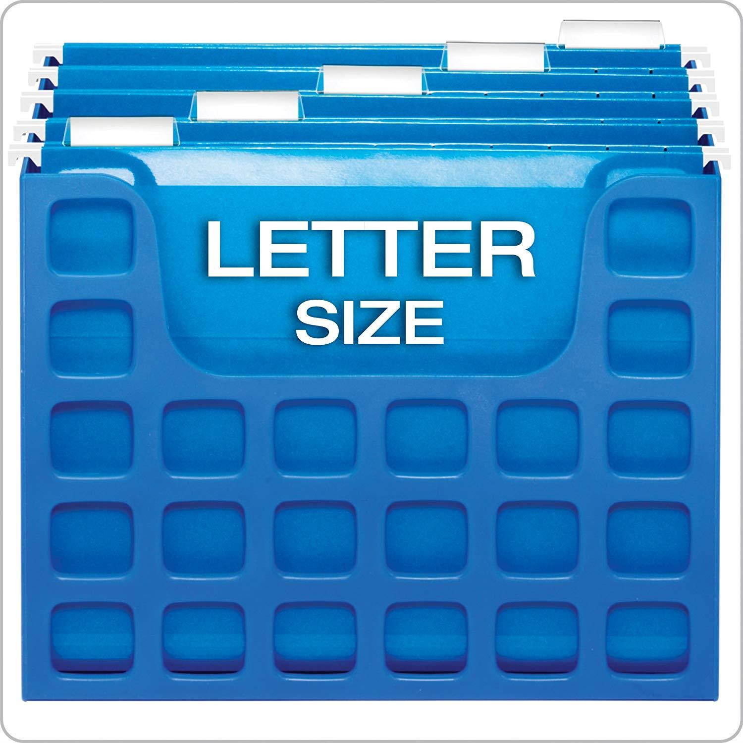 Pendaflex 23011 Desktop File w/Hanging Folders, Letter, Plastic, 12 1/4 x 6 x 9 1/2, Blue