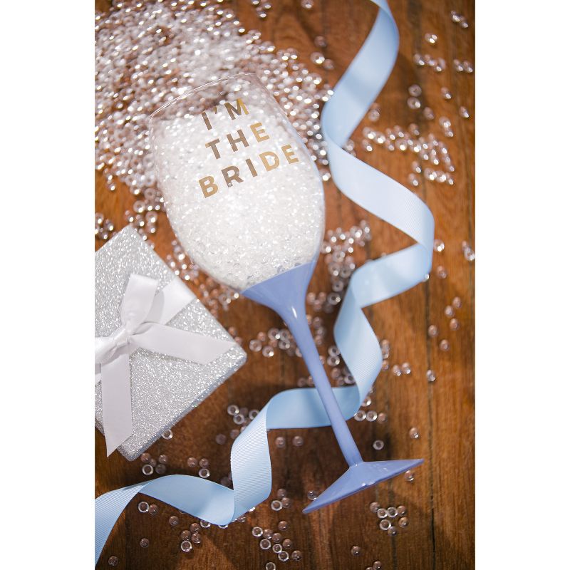 Blue Panda 2-Pack Messy & Neat Glass Whiskey Glasses, Bride & Groom Wedding Gifts, Gold Foil, 7.5 Oz