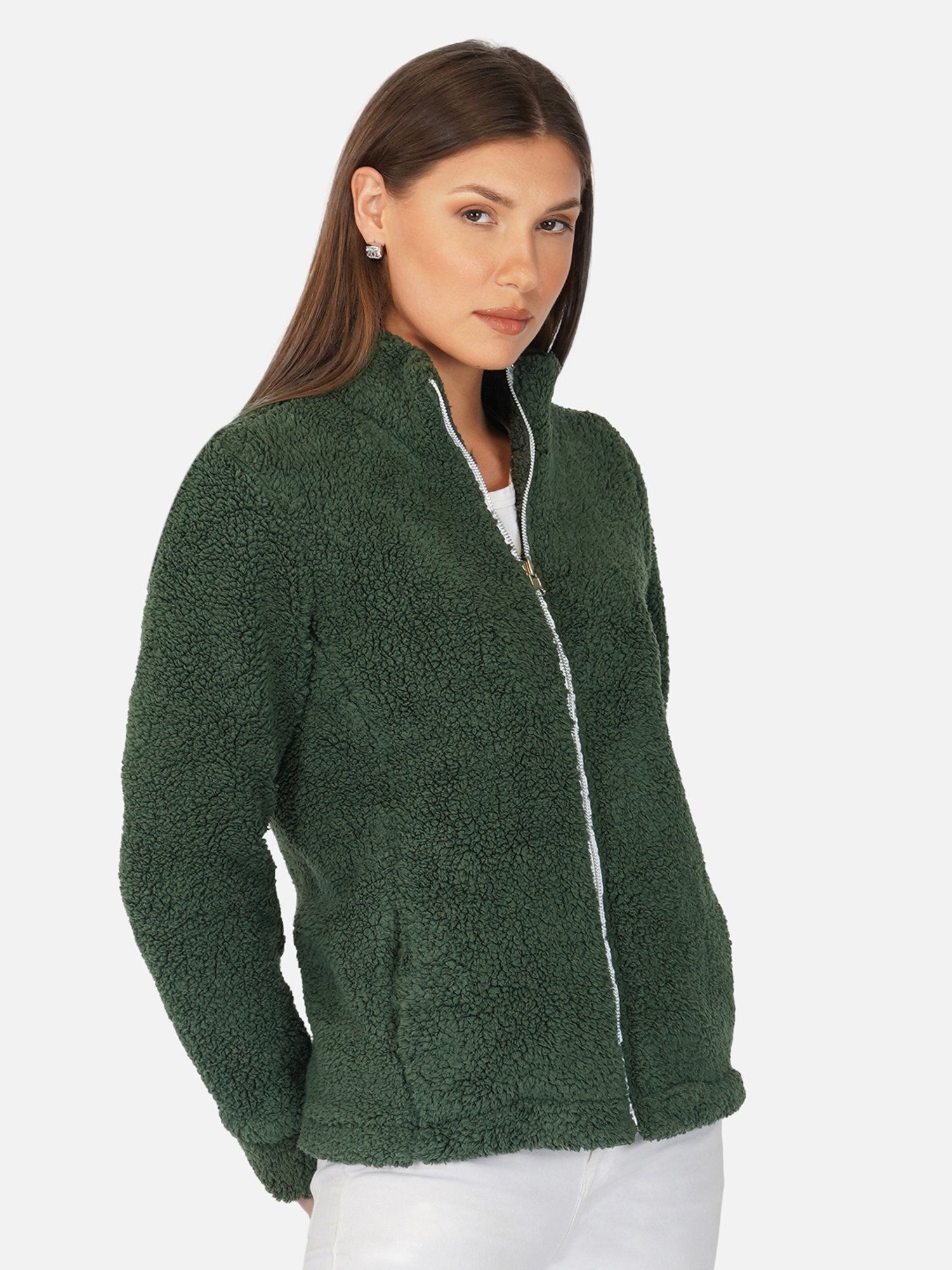 PURYS Green High Neck Jacket