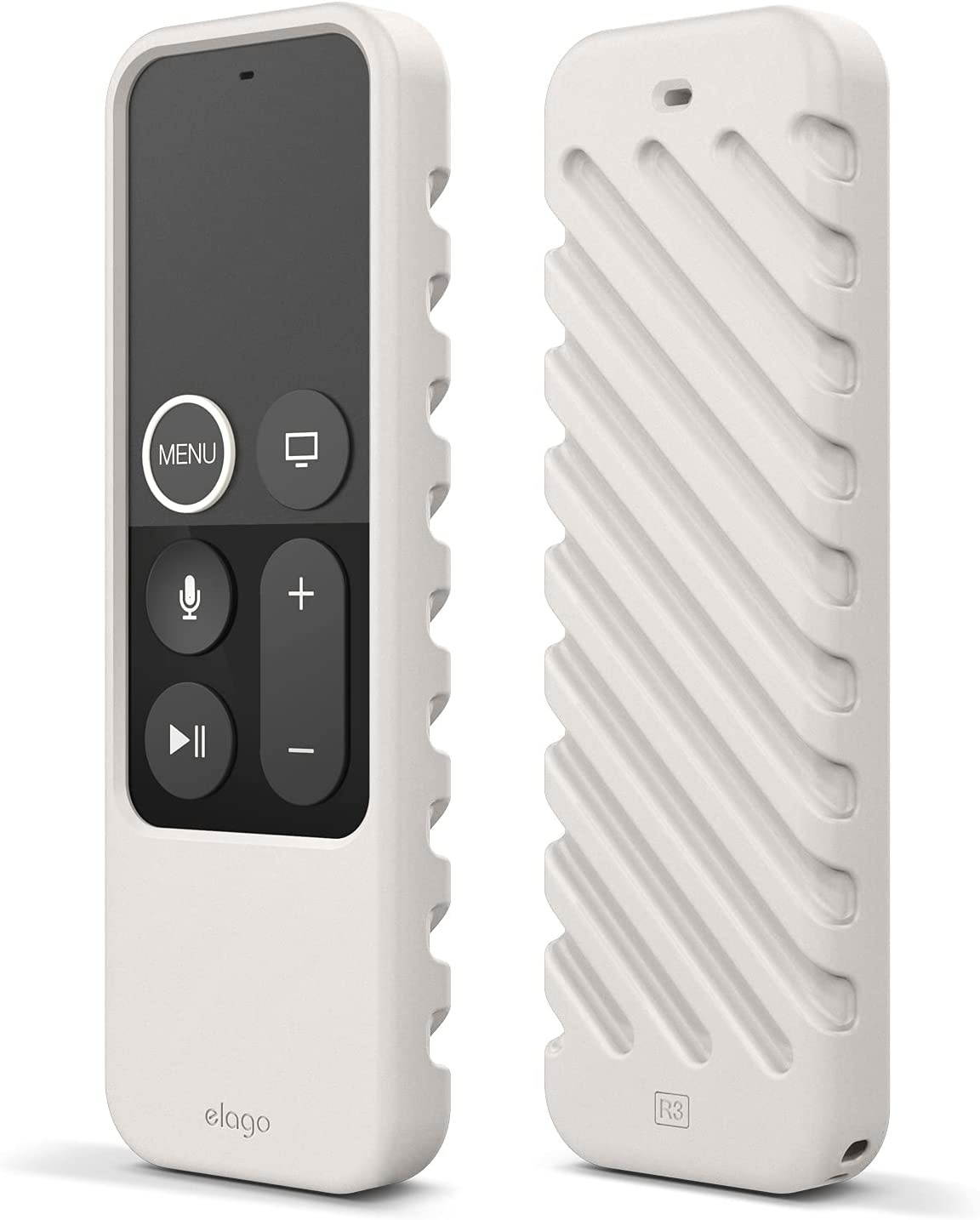 elago R3 Protective Case Compatible with Apple TV Siri Remote 1st Generation (White) - Extra Protection, Durable Silicone, Lanyard Included, Full Access