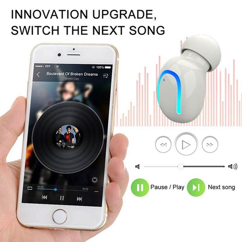 Zgeer Bluetooth 5.0 Wireless Headset Ultra Mini Portable Earphone Stereo Single Earbud with Charging Box