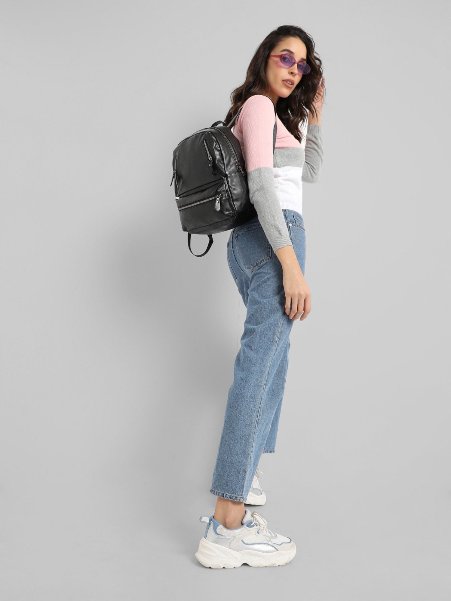 HauteSauce Black Large Leather Mini Backpack