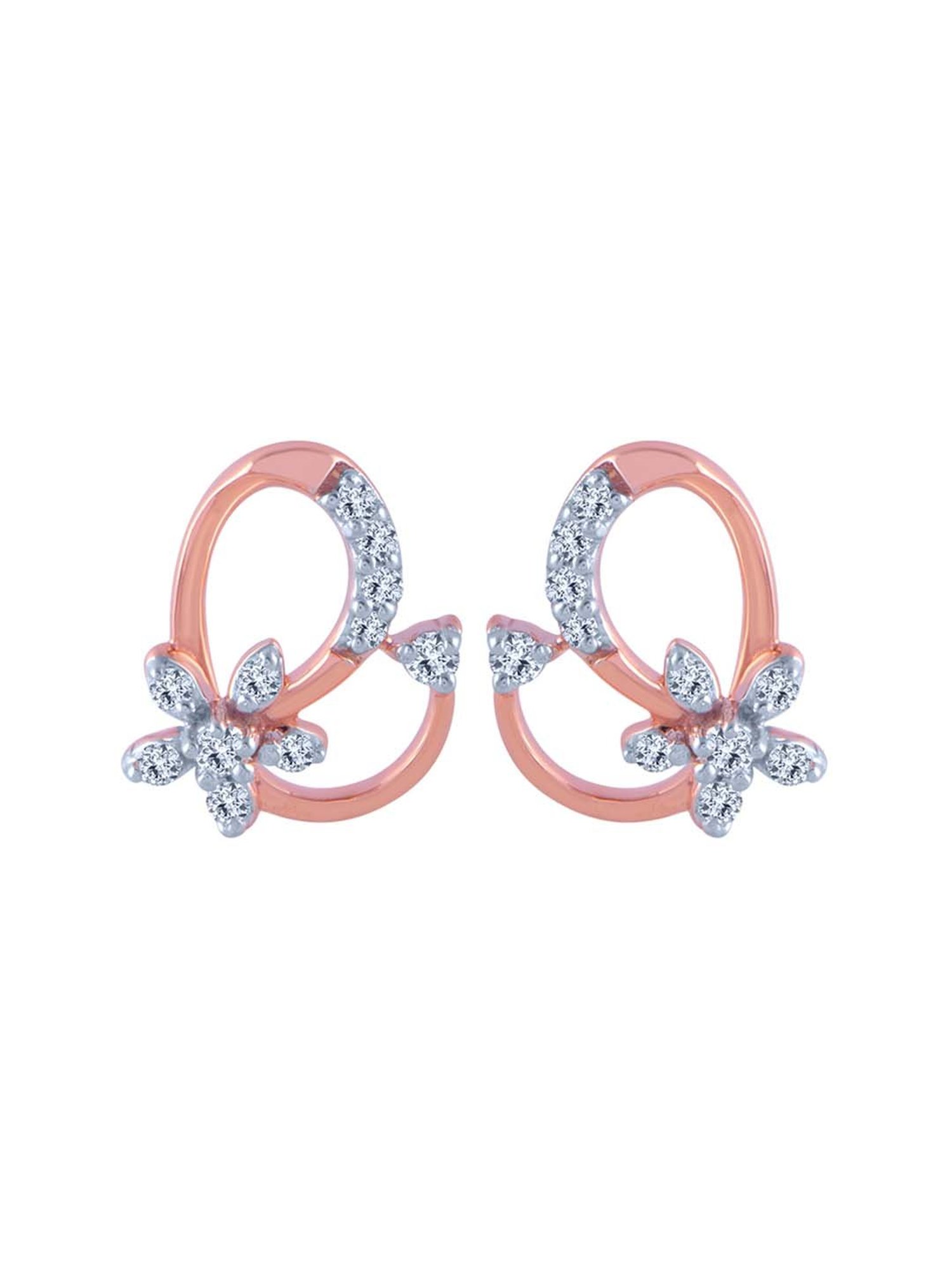 P.C. Chandra Jewellers 14 kt Gold & Diamond Earrings