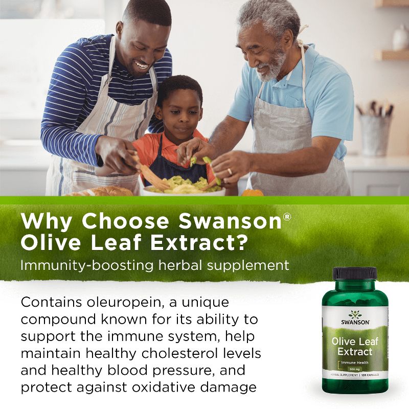 Swanson Olive Leaf Extract Capsules, 500 mg, 120 Count