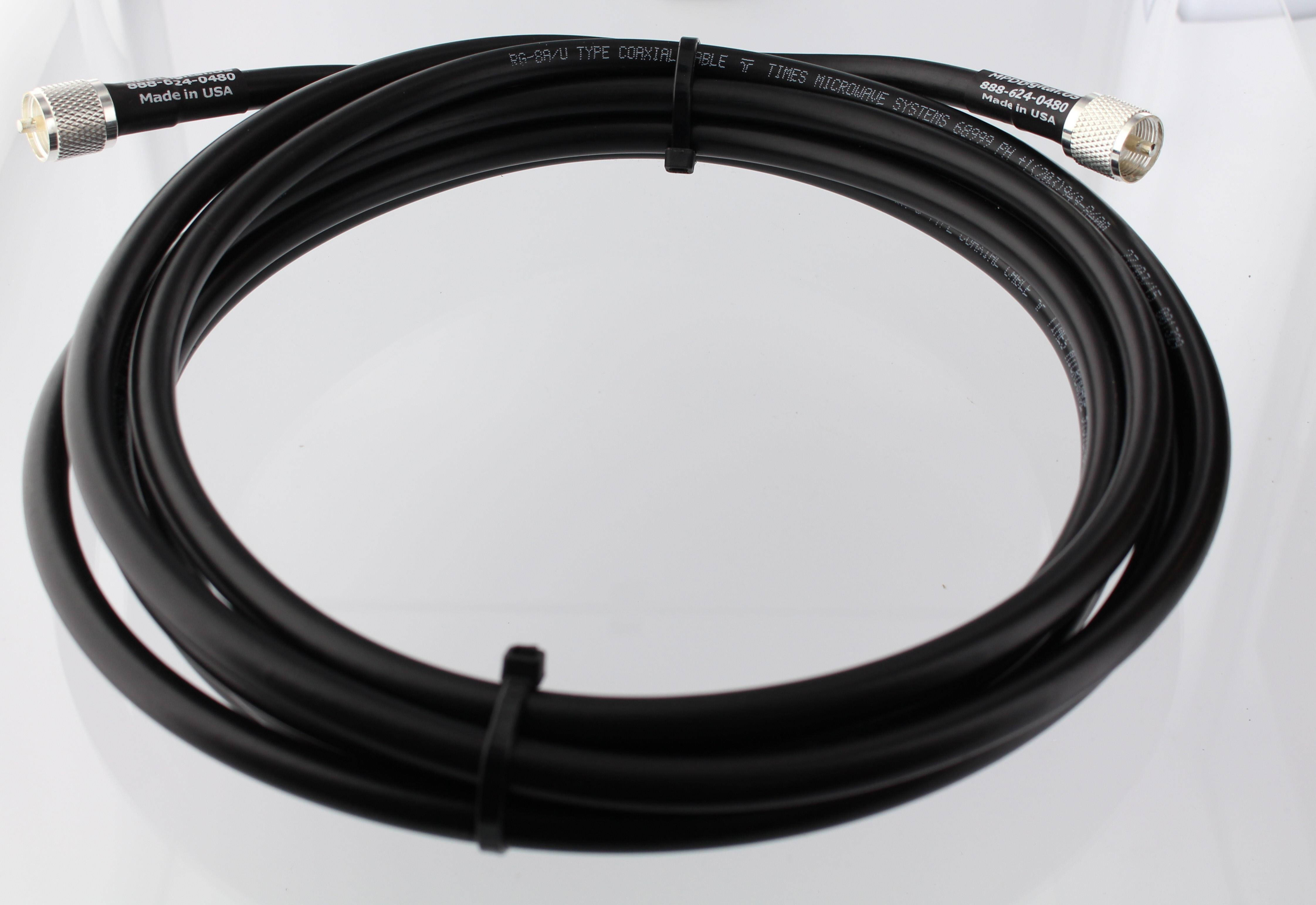 MPD Digital RG-213 Coaxial Cable MILSPEC for Ham and CB Radio Antenna Line UHF Male PL259 connectors (20 FT)