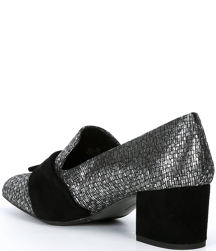 Alex Marie Cregan Leather Printed Metallic Loafer Pumps