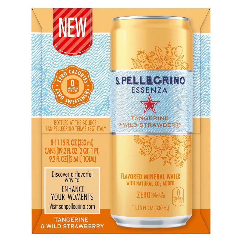 San Pellegrino Essenza Tangerine Strawberry Water - 8pk/11.15 fl oz Cans