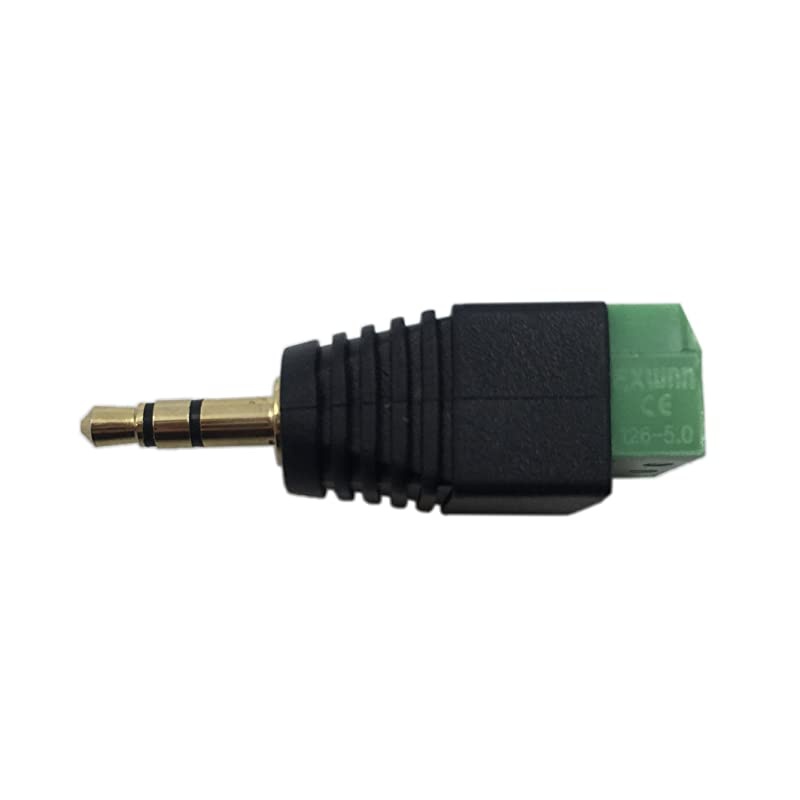 35mm 3 Pole Stereo Audio Video Male to 3 Screw Terminal Female Double Track Headphone Replacement Solderless Balum Converter Adapter 2Pack