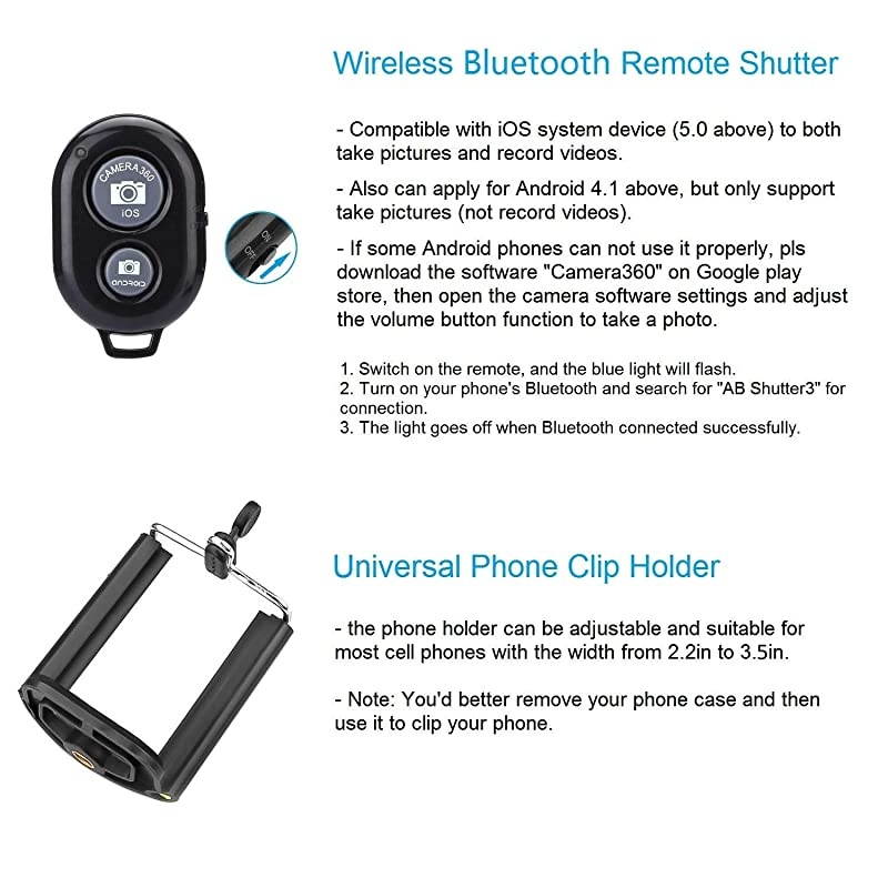 Tripod Portable Flexible Tripod Adjustable Cell Tripod with Wireless Remote and Universal Clip Mini Tripod Stand Holder for i11 Pro XS MAX XRAndroid Samsung GoPro Camera